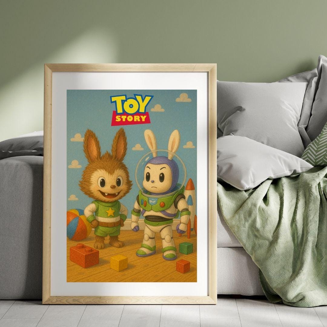 Toy Story Labubu Poster - Cute Pixar-Inspired Wall Art -Vertical Poster