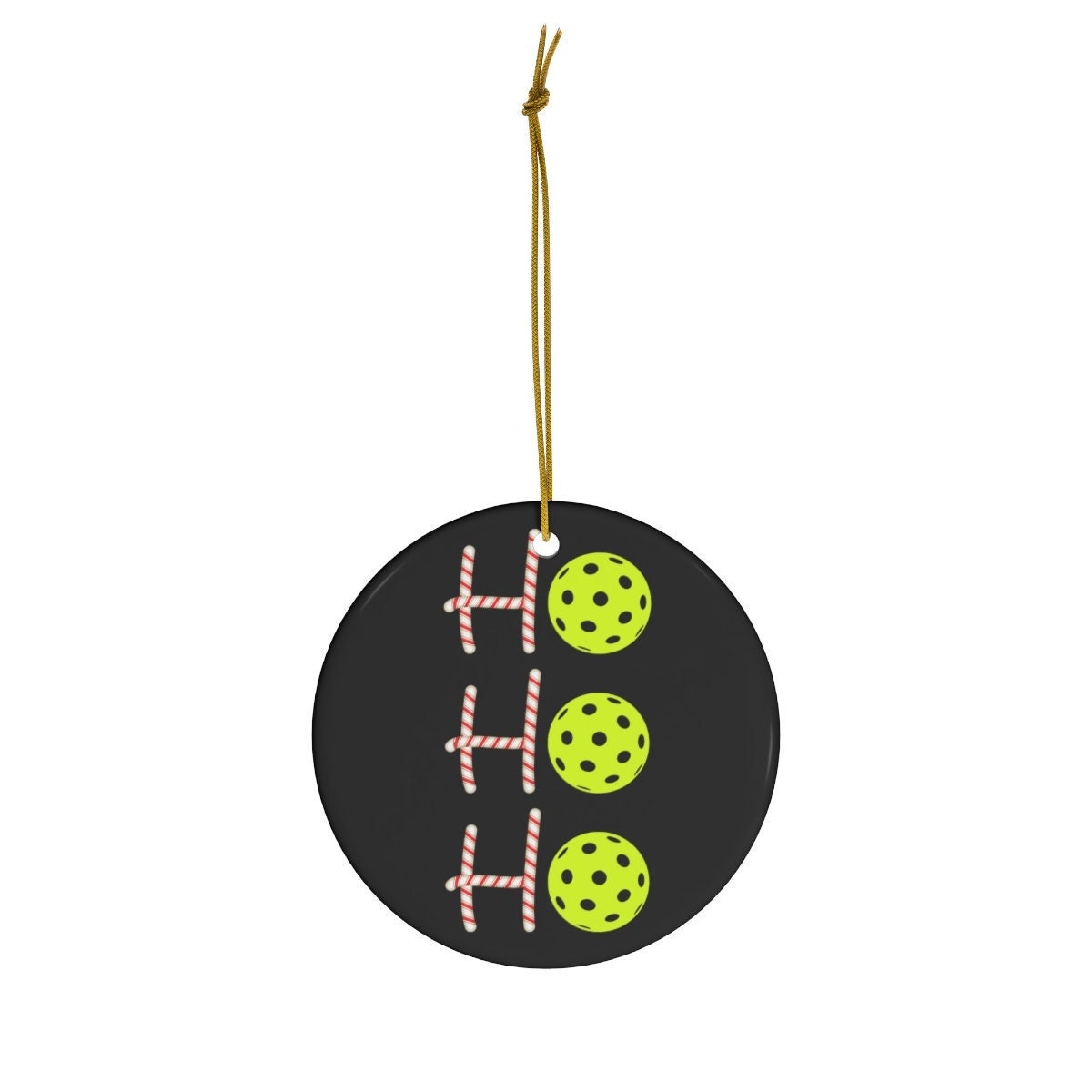 Pickleball Ho Ho Ho Christmas Ceramic Ornament, Family Cute Ornaments for Christmas