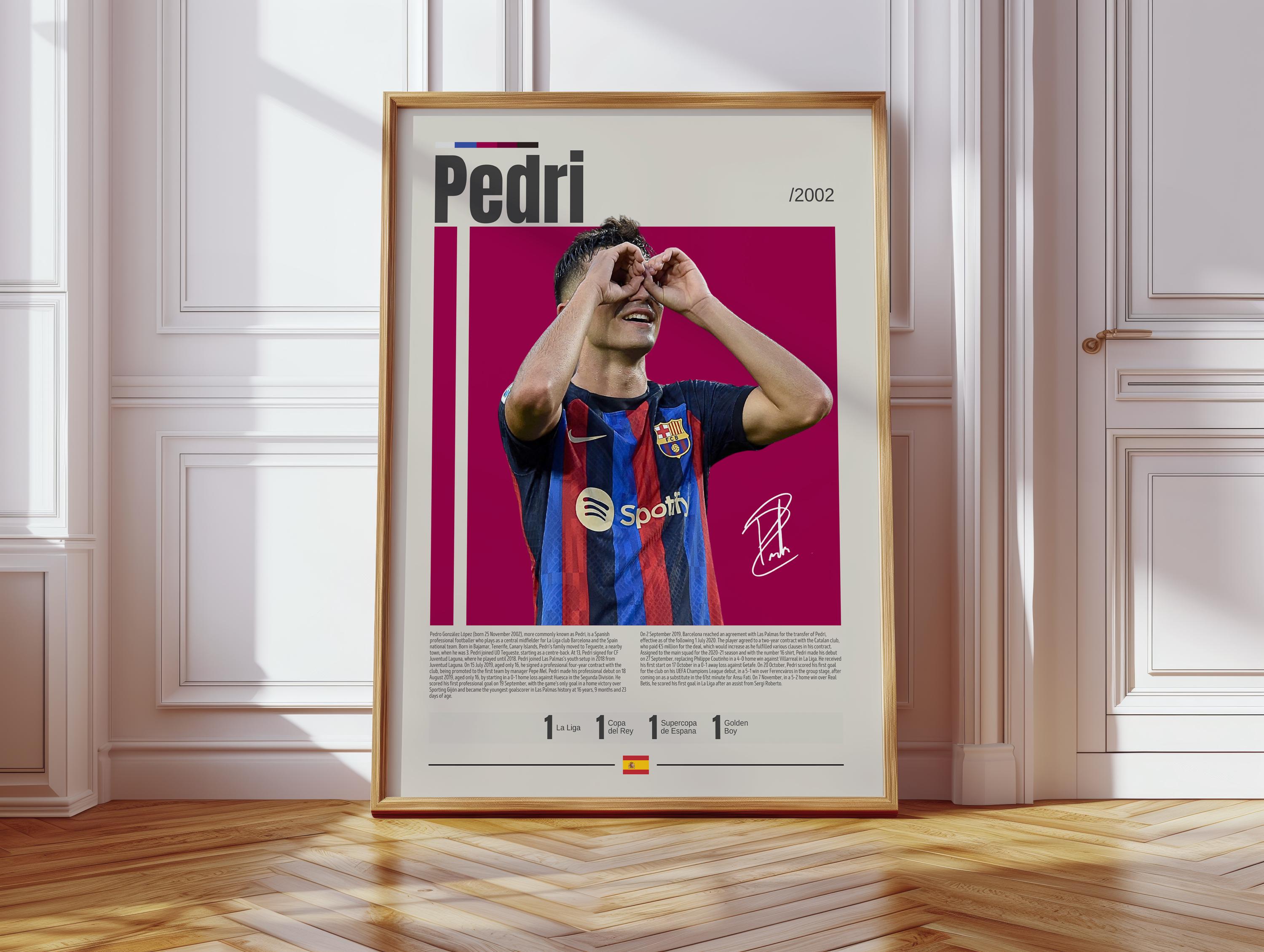 Pedri Poster, Barcelona Poster, Soccer Gifts, Sports Poster, Football Player Poster