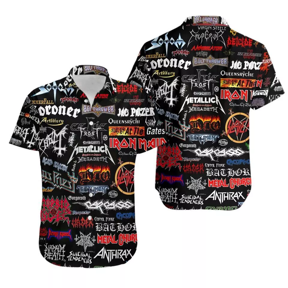 20th Century Classic Rock Band Hawaiian Shirt