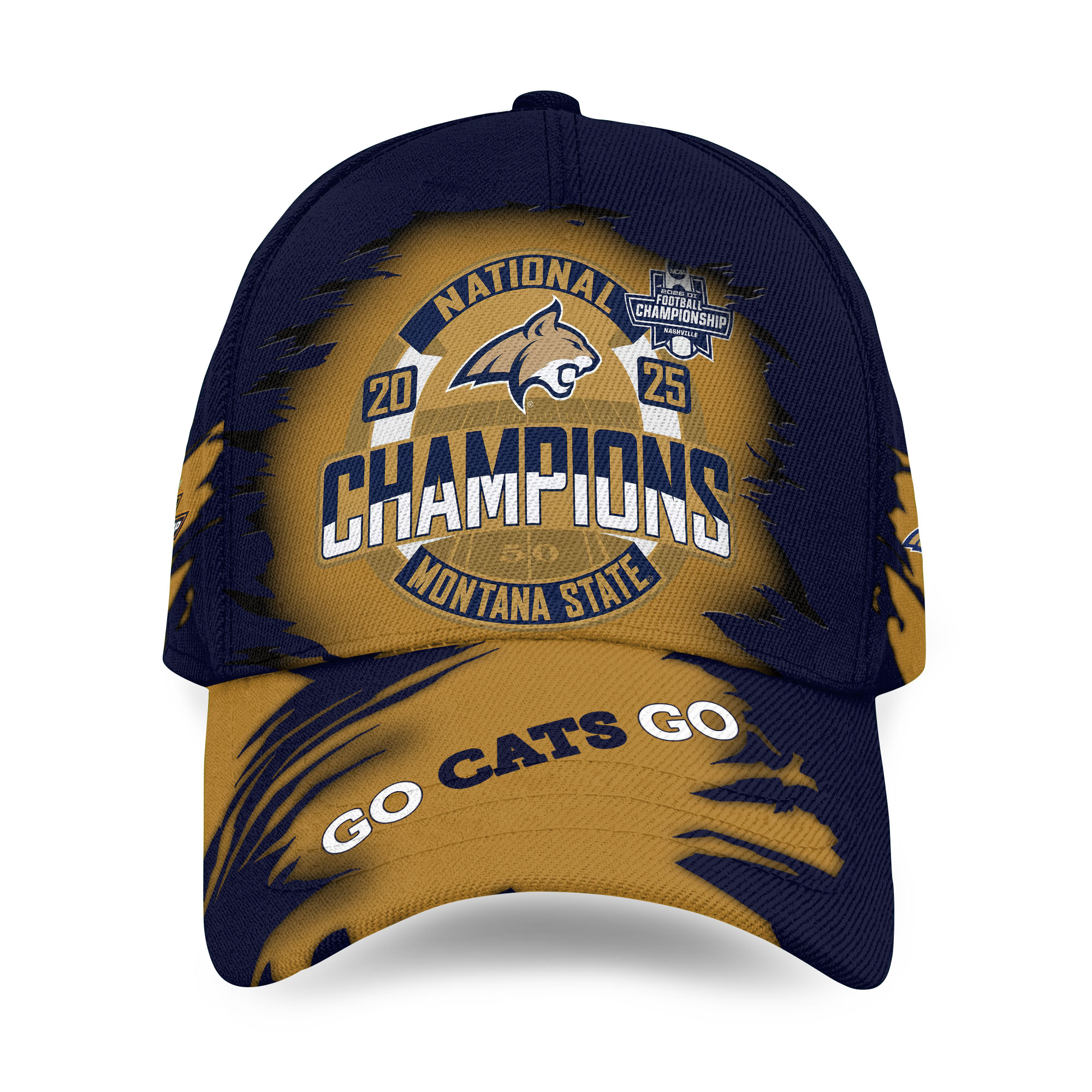 Montana State Football Bobcats Fan Cap 2025 Champions Baseball Cap