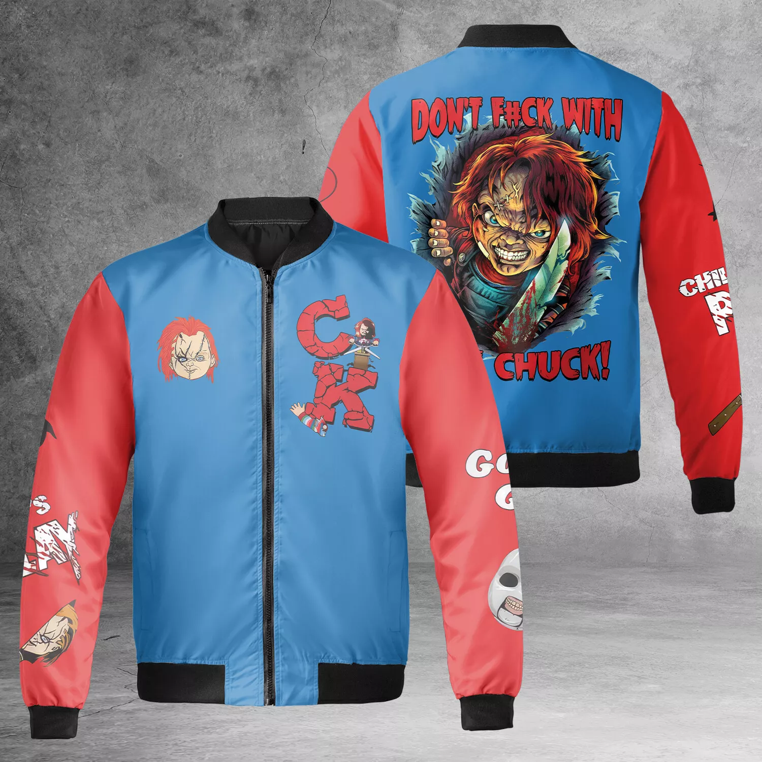 Don't Fvck With The Chuck Horror Killer Chucky Child's Play Bomber Jacket