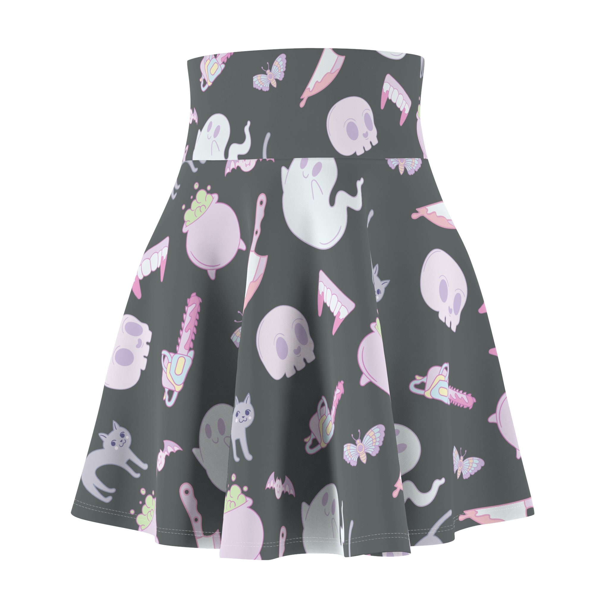 Pastel Halloween print Women's Skater Skirt