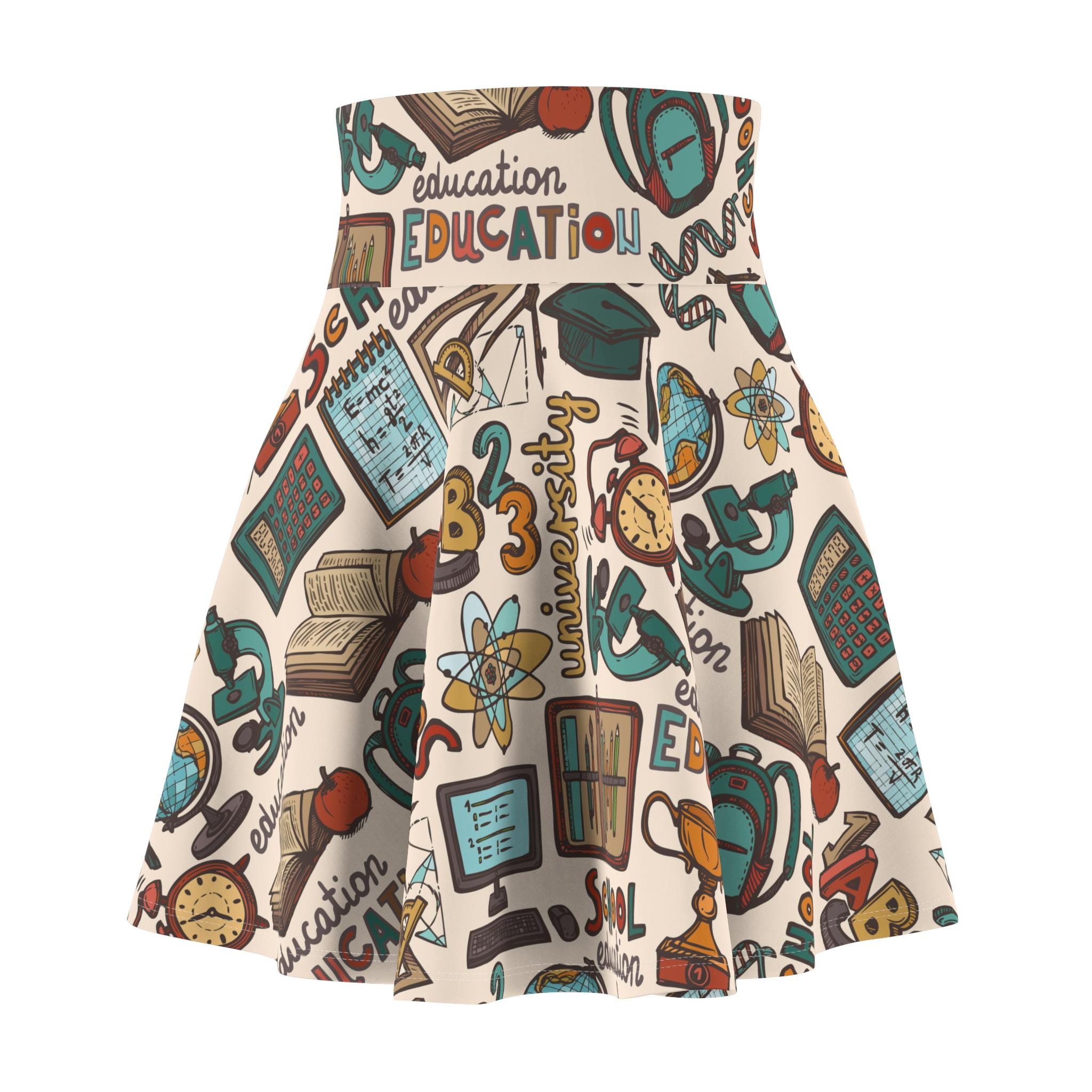 Educational Women's Skater Skirt for Back to School and Classroom Style