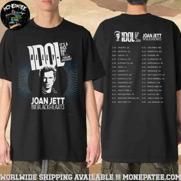 Billy Idol 2025 Tour Dates Double Sided T-Shirt