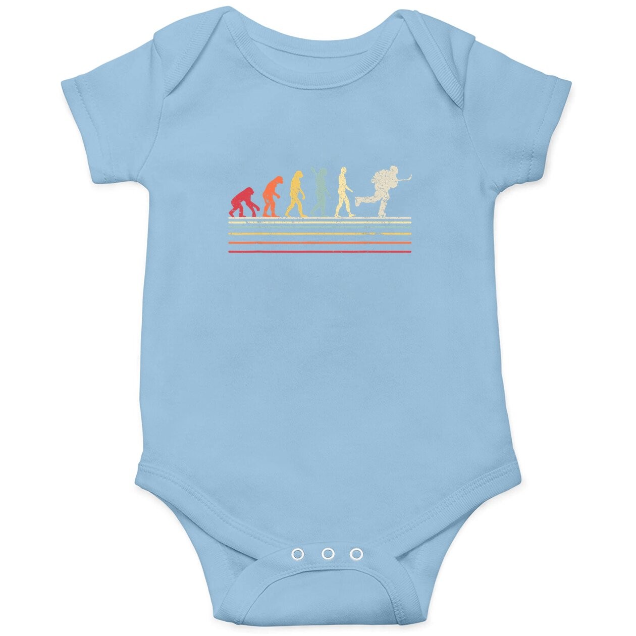 Ice Hockey Baby Bodysuit. Retro Evolution Baby Bodysuit For Hockey Player