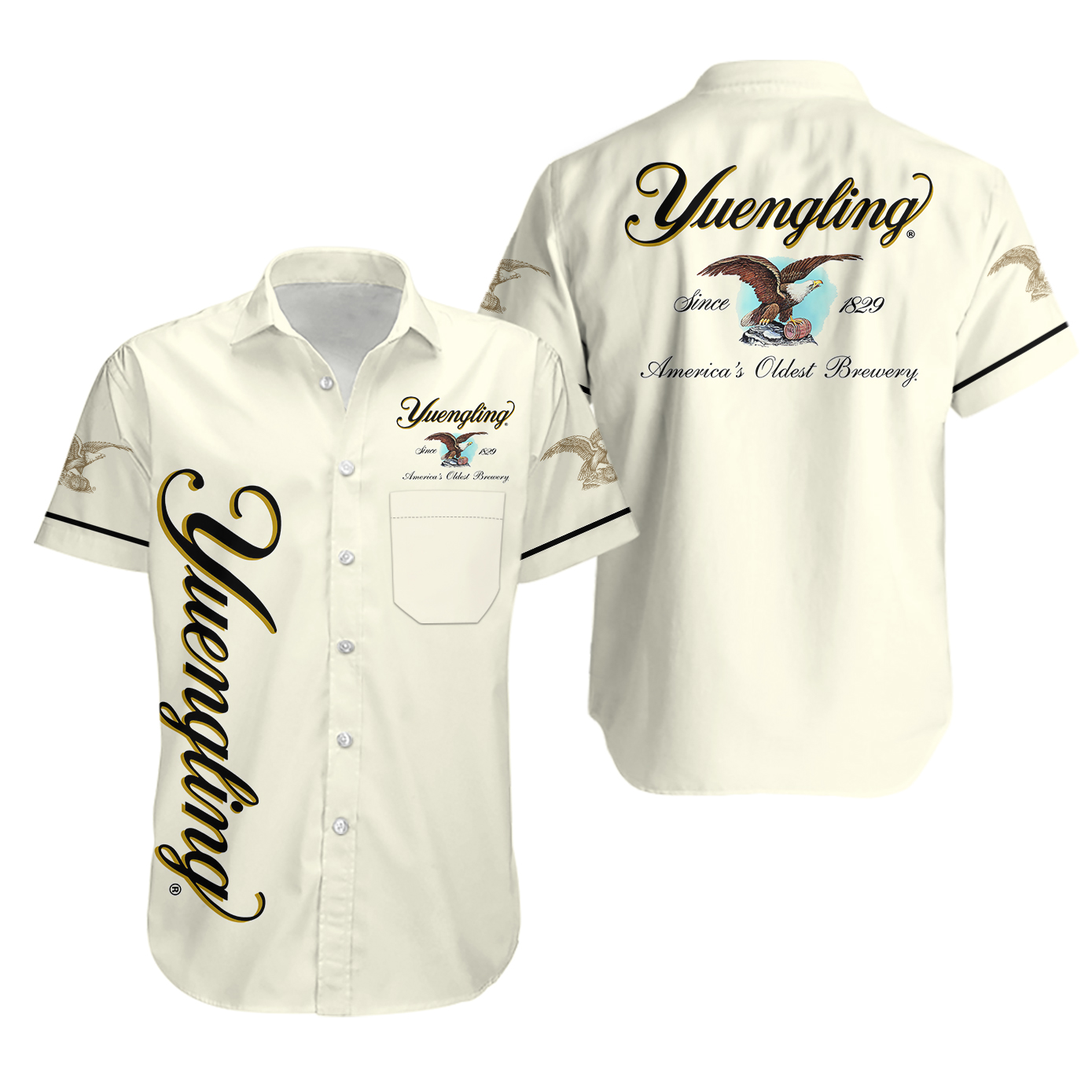 Yuengling Beer All Over Print Hawaiian Shirt & Beach Shorts Combo