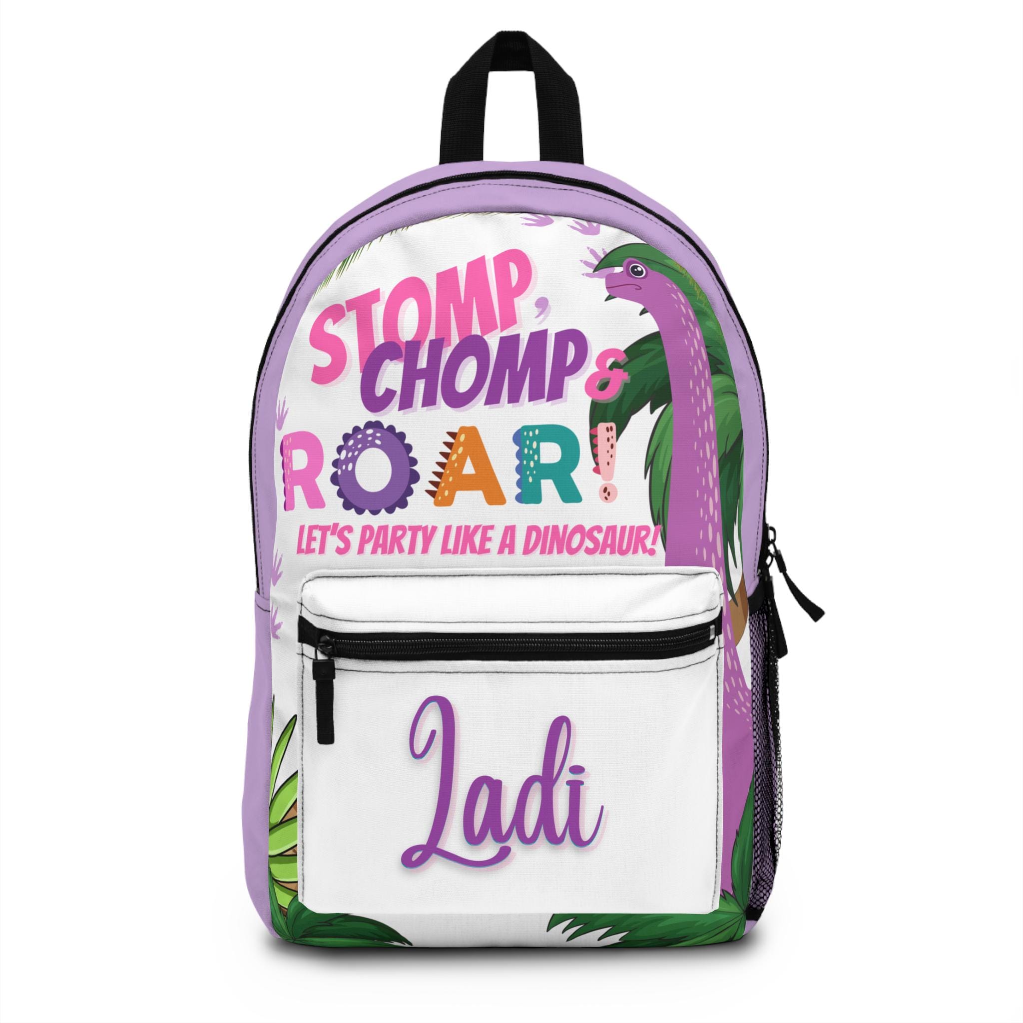 Personalized Dinosaur Backpack | Custom Name Girl Bookbag | Back to School Bookbag for Girls | Girls Backpack | Girly Dino Backpack