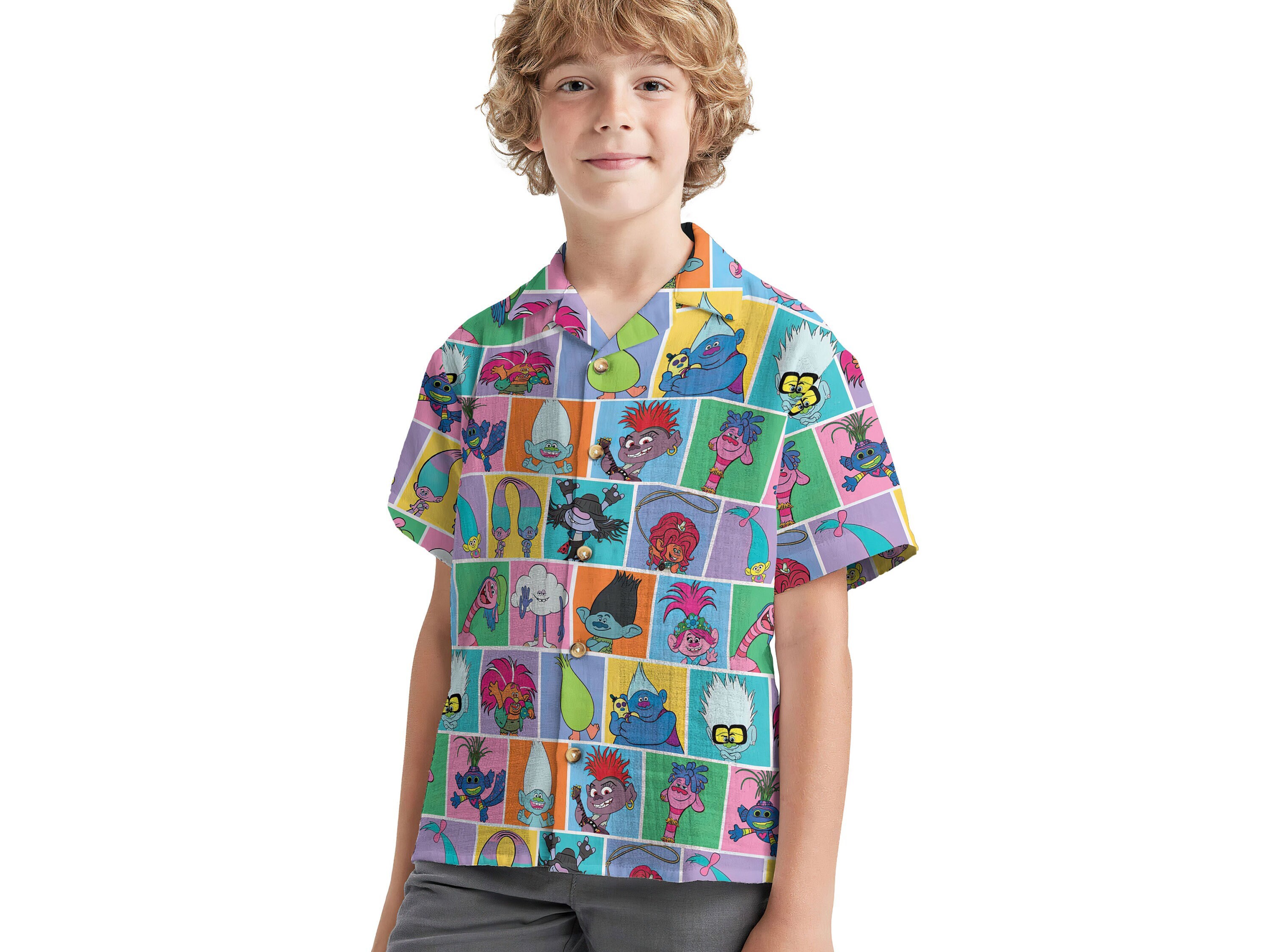 Cute Trolls Band Character Hawaiian Shirt