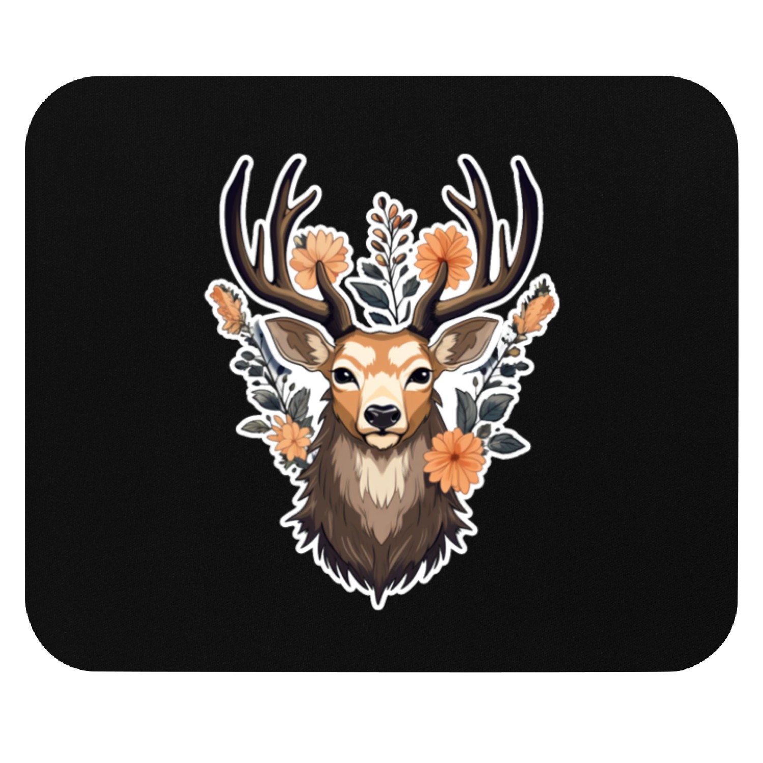 Deer Flowers Mouse Pads