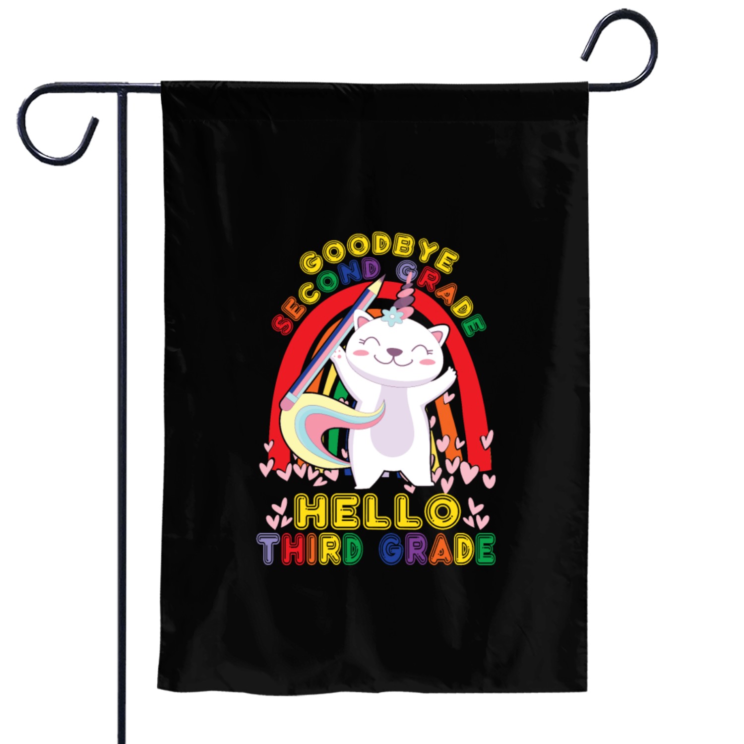 Goodbye 2nd Grade Hello Third Grade Student Garden Flags