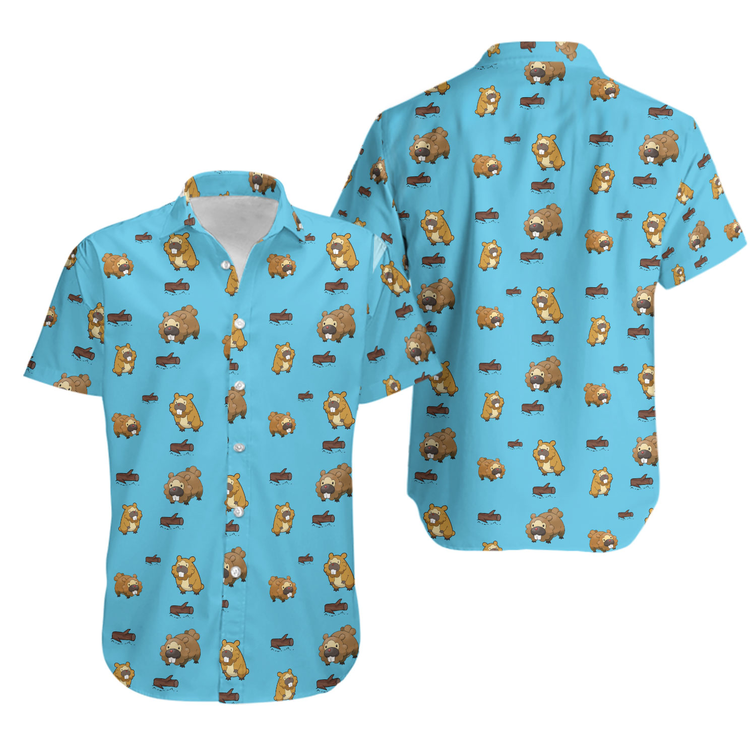 Bidoof Beaver Men's Hawaiian Shirt (AOP)