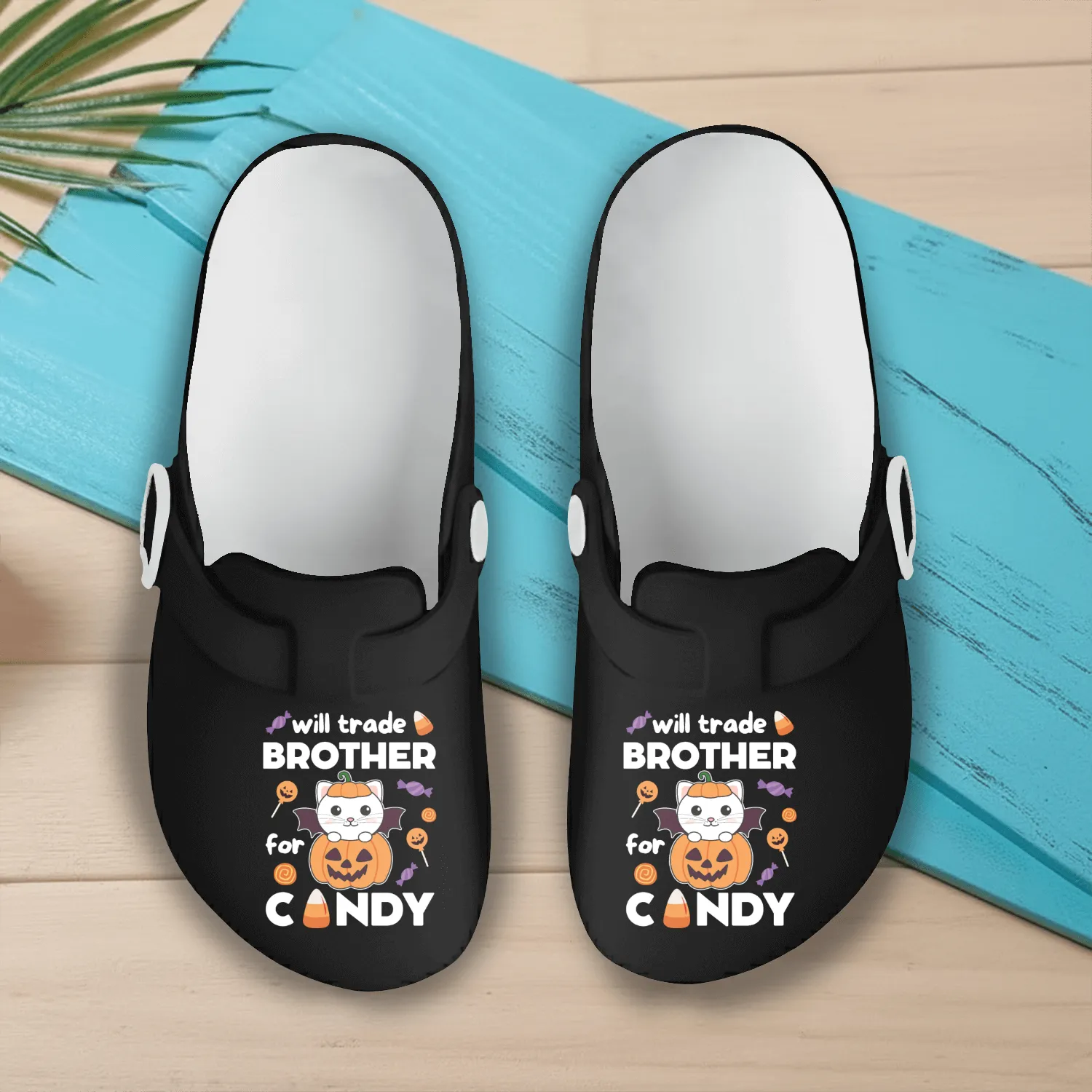 Cat Halloween Trade Brother For Candy Slip On Clogs