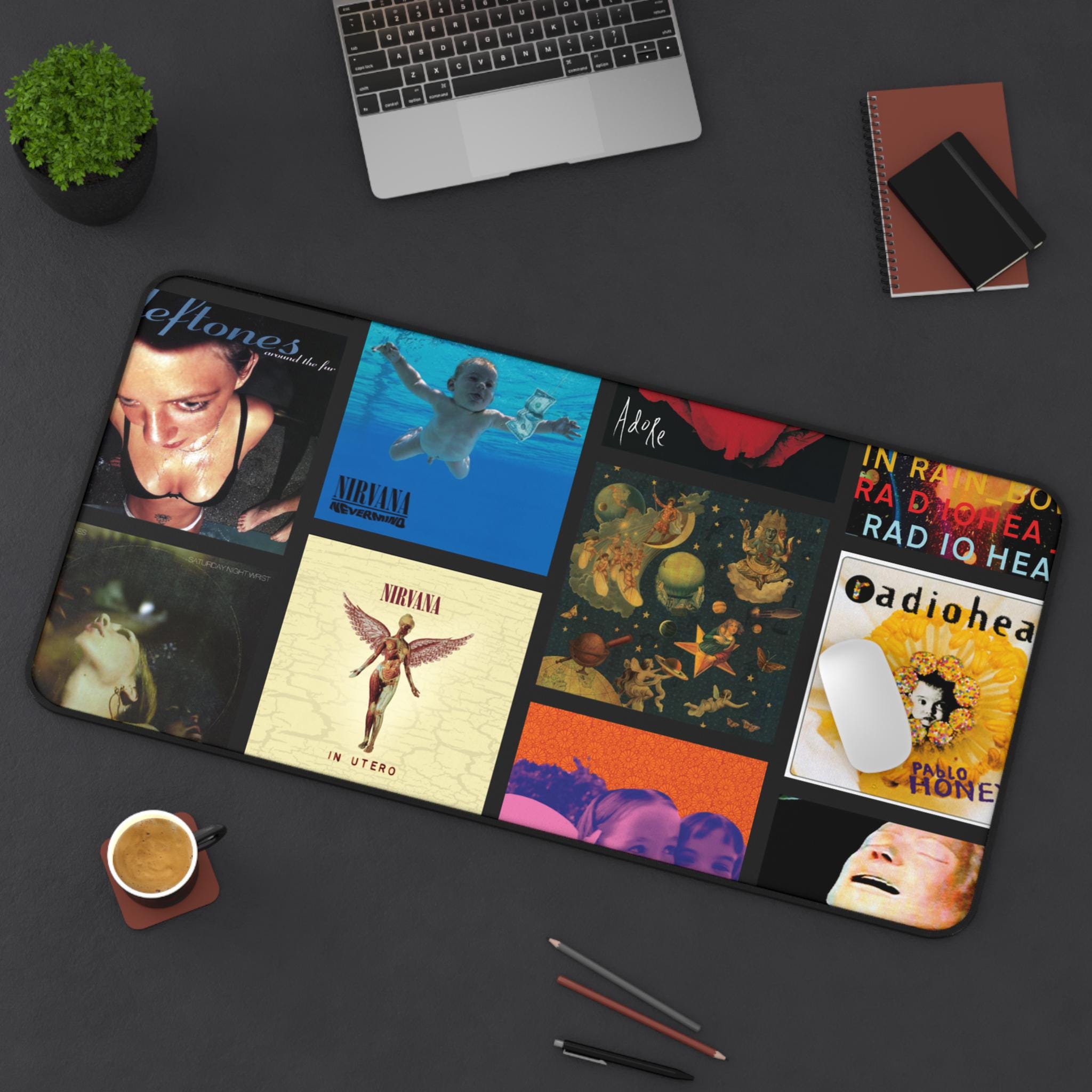 Album Desk Mat Cover Art Mouse Pad / Music Cover Mouse Office Pad Play Mat Gift Gaming Desk Blotter Oversized desk mat kanye Deftone