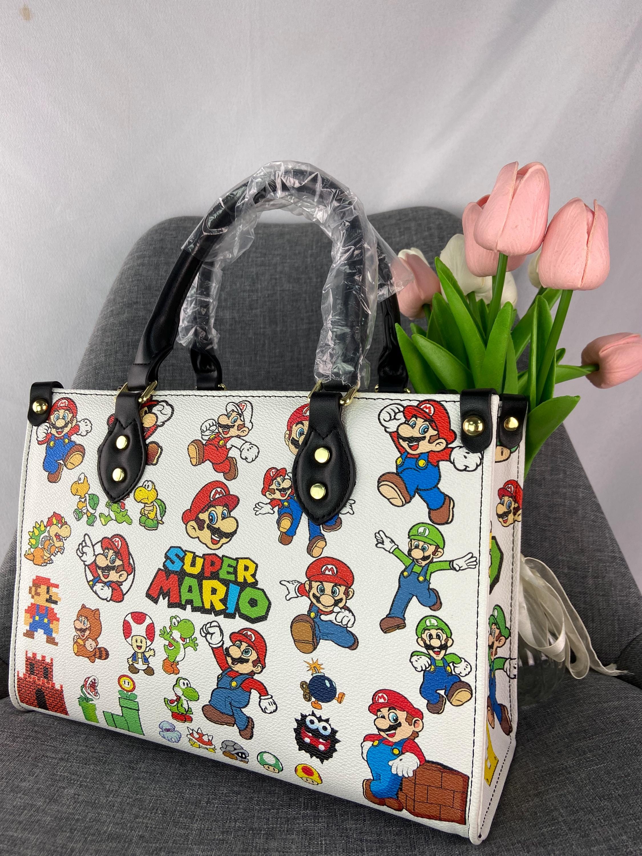 Super Mario Leather Bag bag,Super Mario Handbag, Super Mario Woman Purse,Super Mario Lover's Handbag,Custom Leather Bag,Personalized Bag
