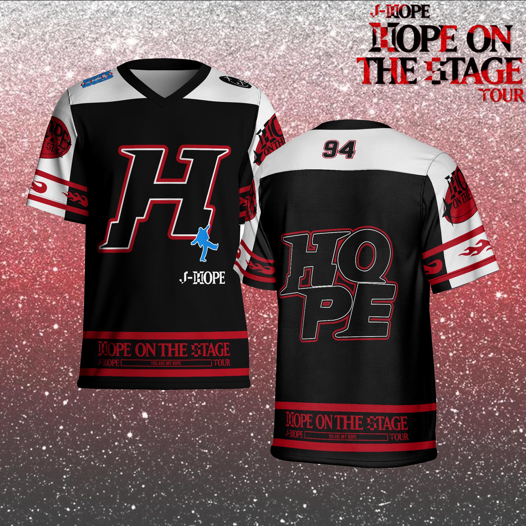 J-Hope Tour Hope On The Stage World Tour Football Jersey, Hope On The Stage Tour Merch, Bangtan Hobi Tour Shirt, Concert Tour 2025, Fan Gift