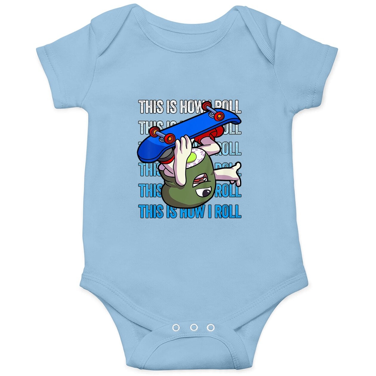 Sushi Lover Skateboarding Baby Bodysuit Boys Skateboarding Baby Bodysuit