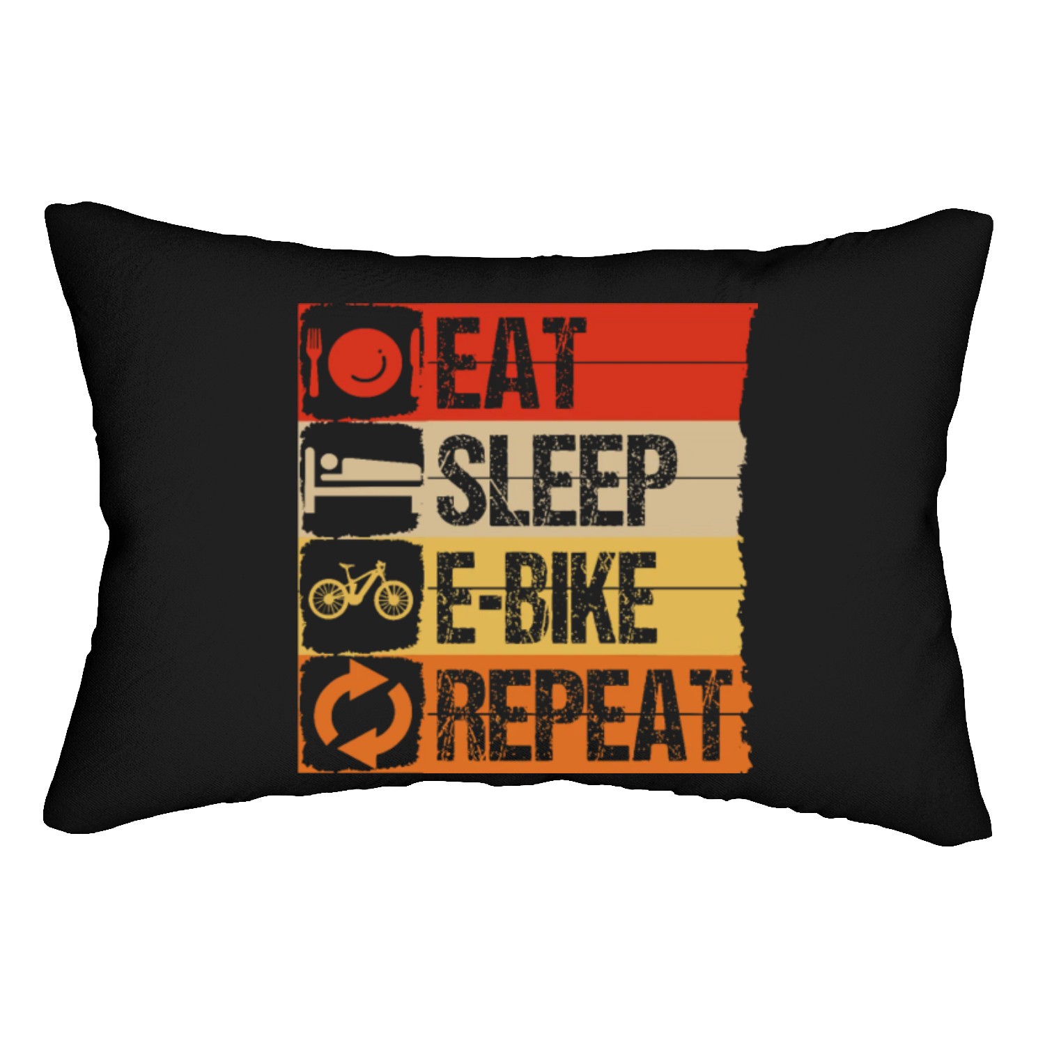 e-bike enthusiast eat sleep e-bike repeat Lumbar Pillows