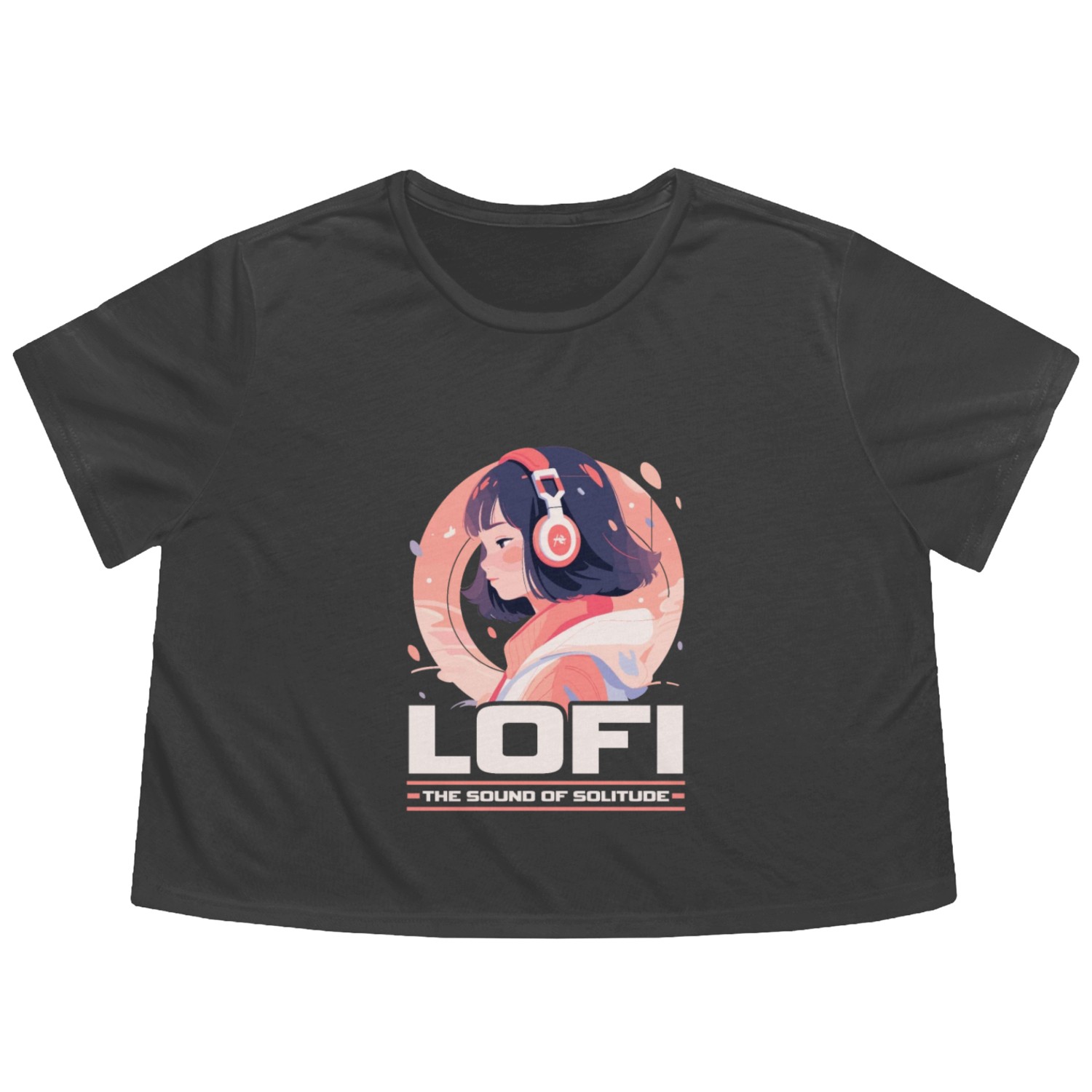 Lofi Music Lover Low Fidelity Japanese Aesthetic Flowy Cropped Tees