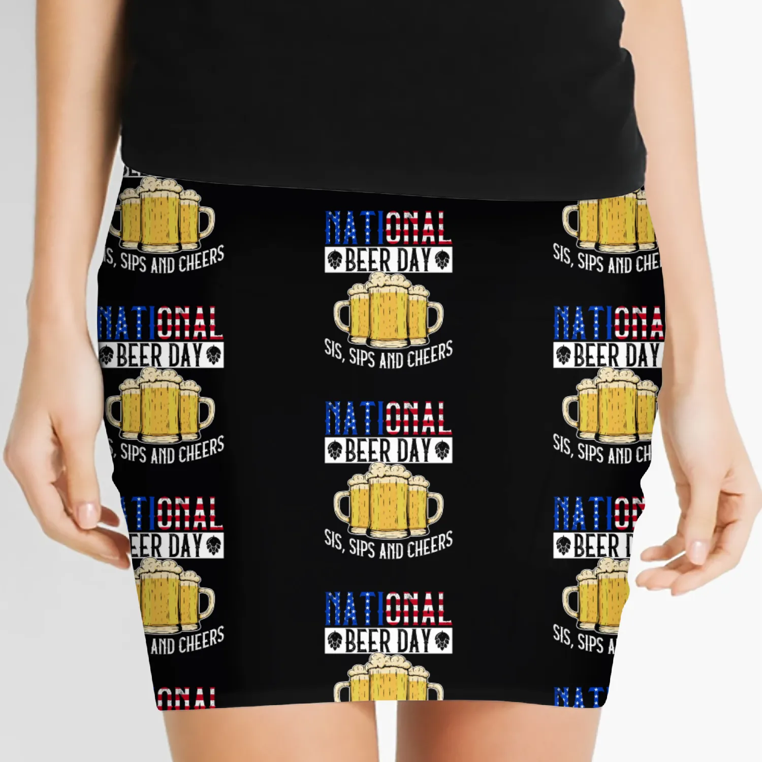 National Beer Day Sis, Sips And Cheers - Beer Day Women's Mini Skirts