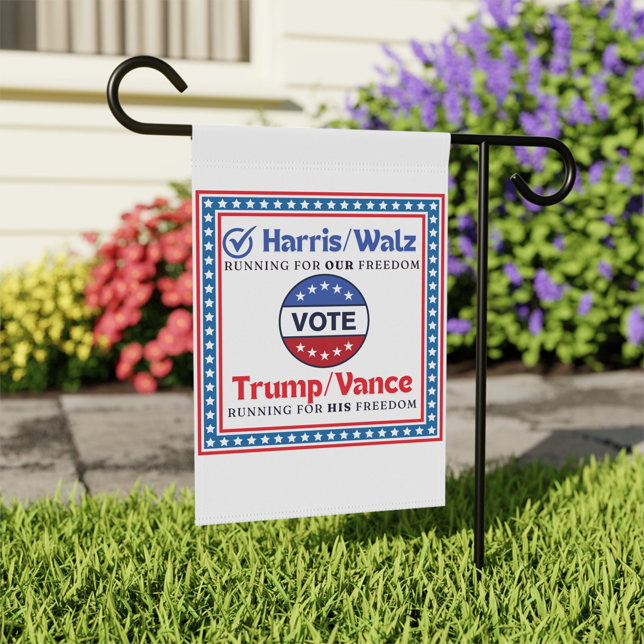 Kamala Harris/Walz Running For Our Freedom 2024 President Election Garden