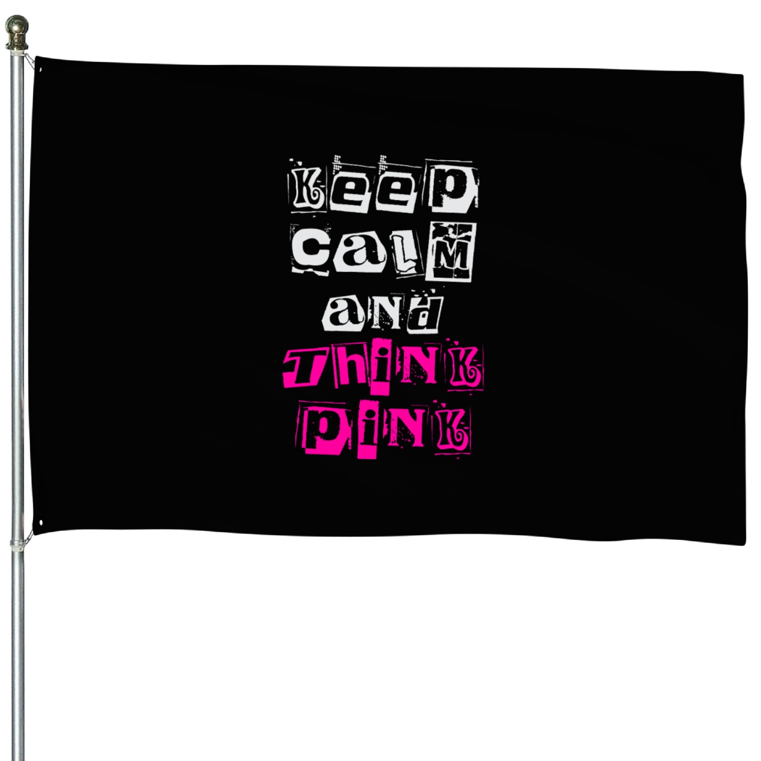 Keep Calm And Pink Breast Cancer Awareness House Flags