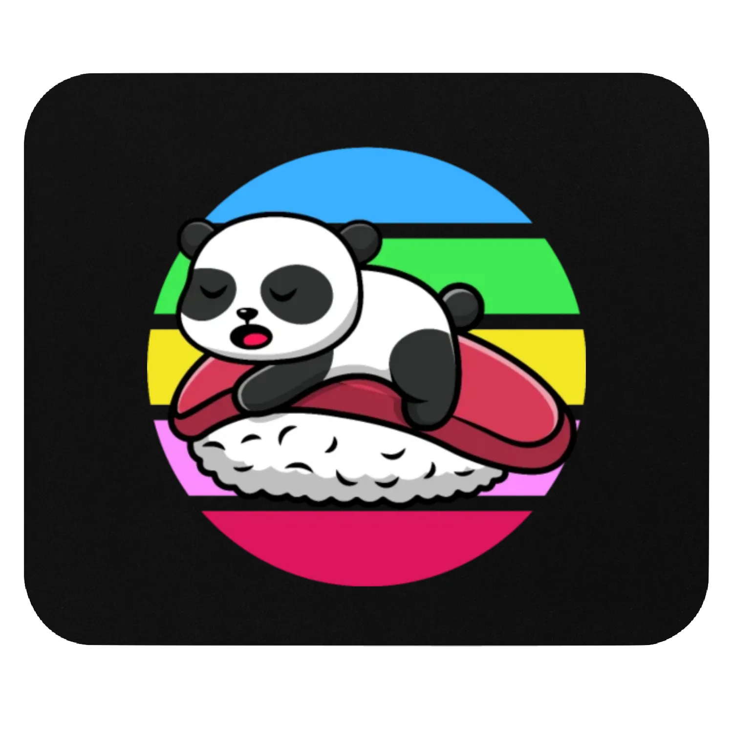 Panda Sleeps On Sushi Mouse Pads