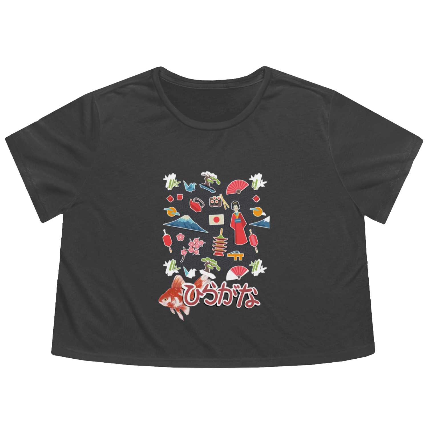 japan Design Flowy Cropped Tees