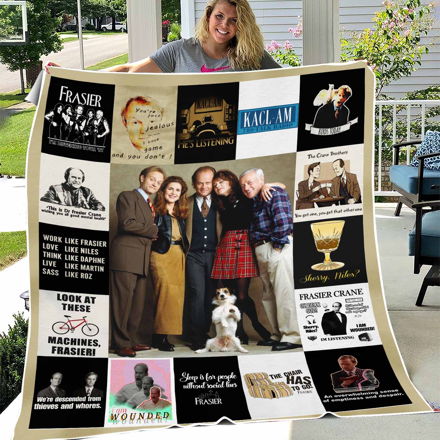 Frasier Quilt, Frasier TV Series Quilt Blanket Soft and Cozy Luxury