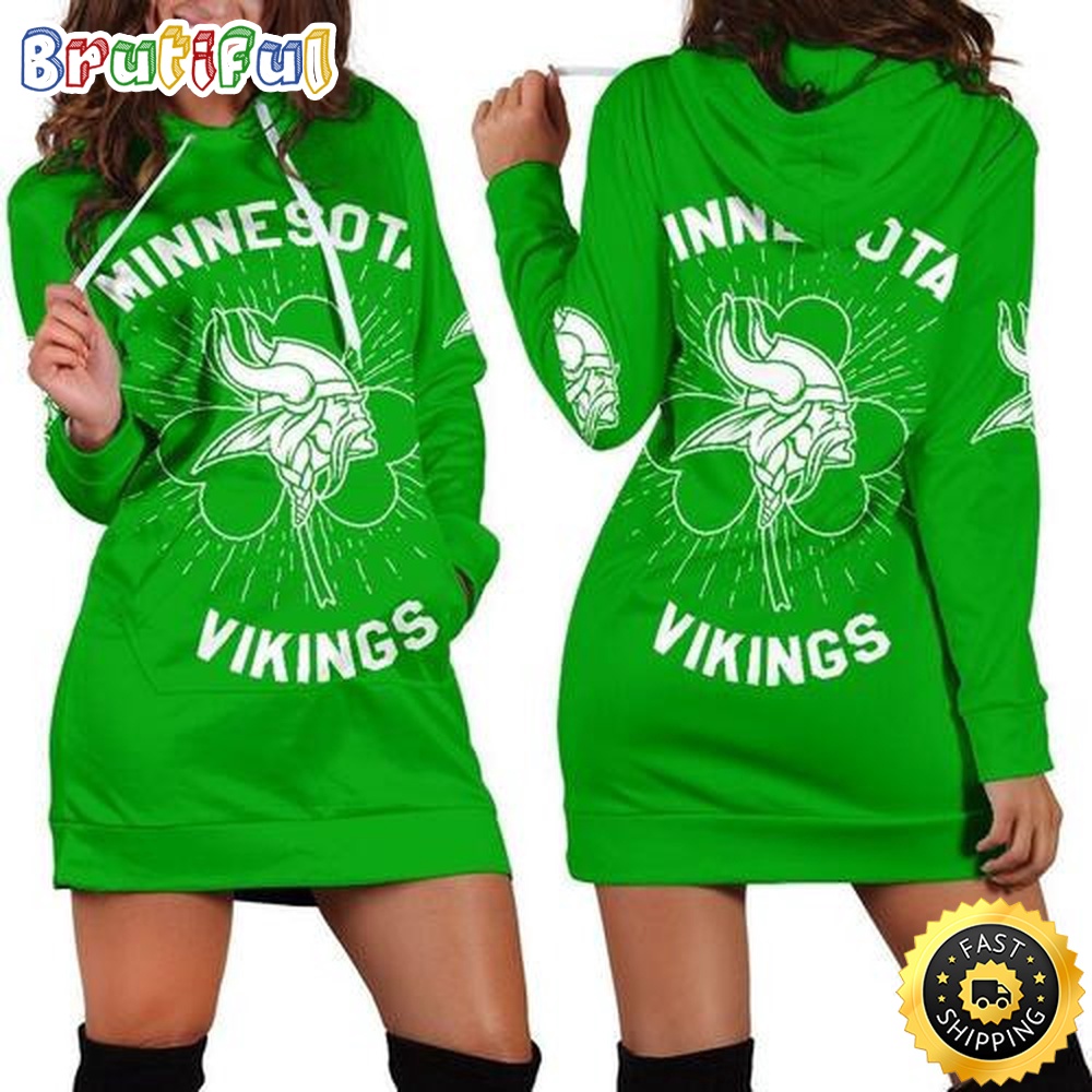 football Minnesota Vikings Hoodie Dress St Patricks Day For Women Hoodie