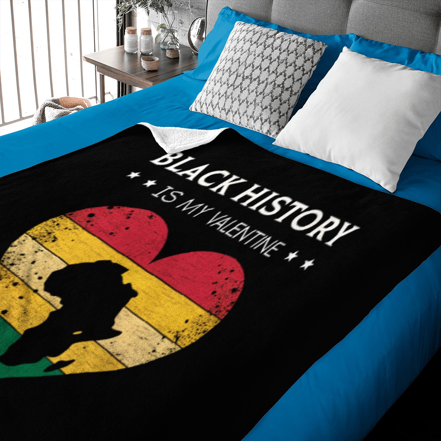Black History Is My Valentine Baby Blankets