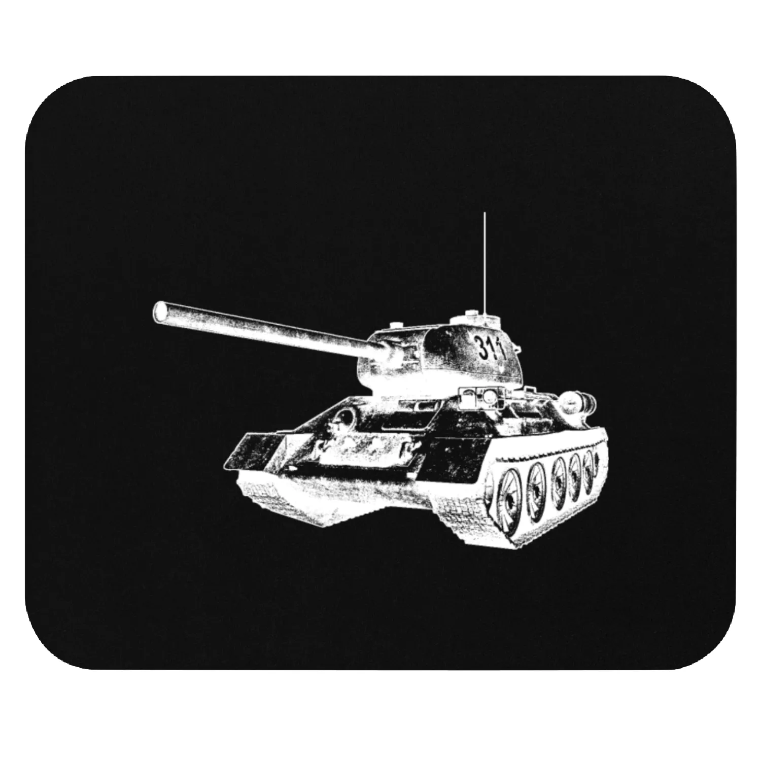 Tank T34 reverse - white Mouse Pads