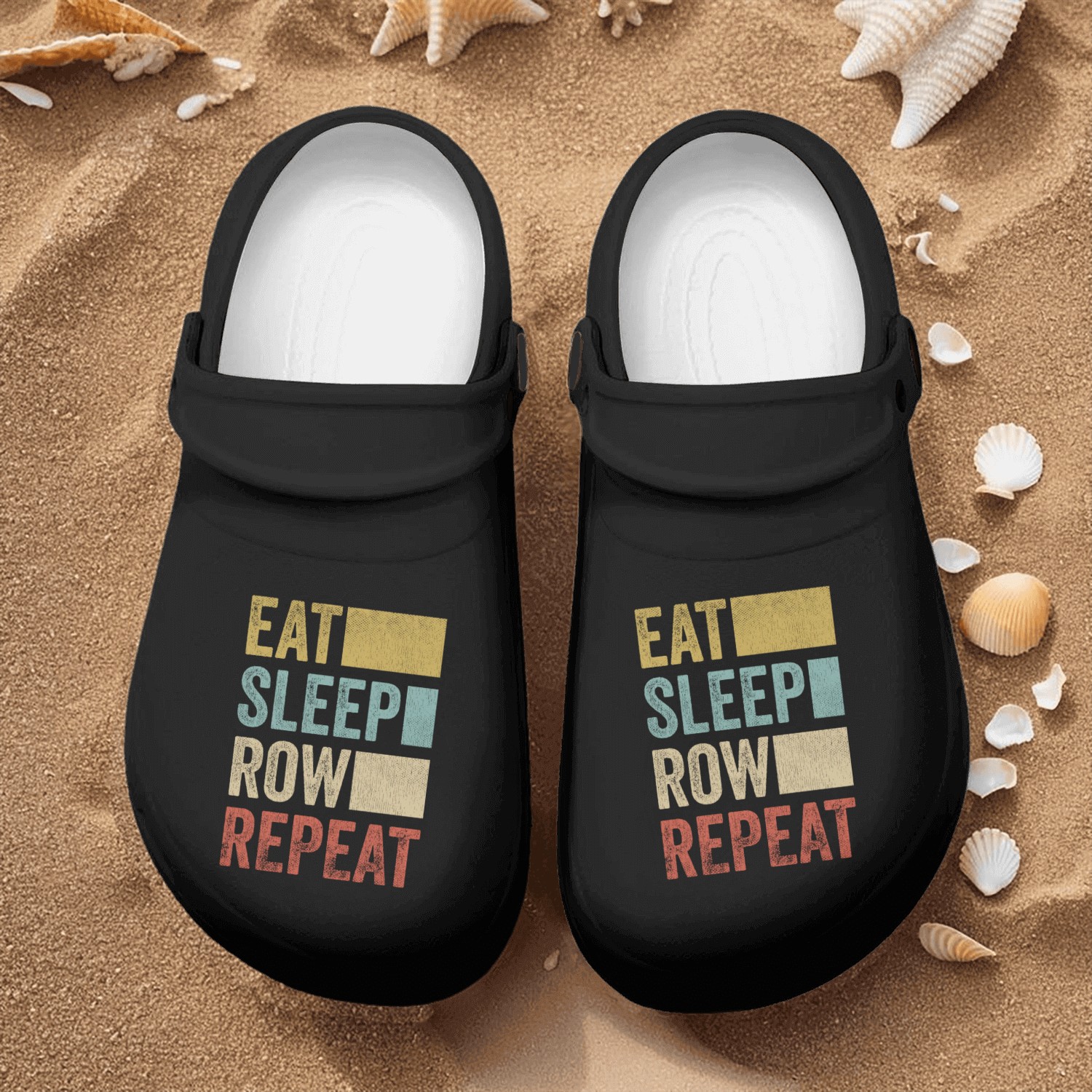 Eat Sleep Row Repeat Rowing Crew Nurse Clogs