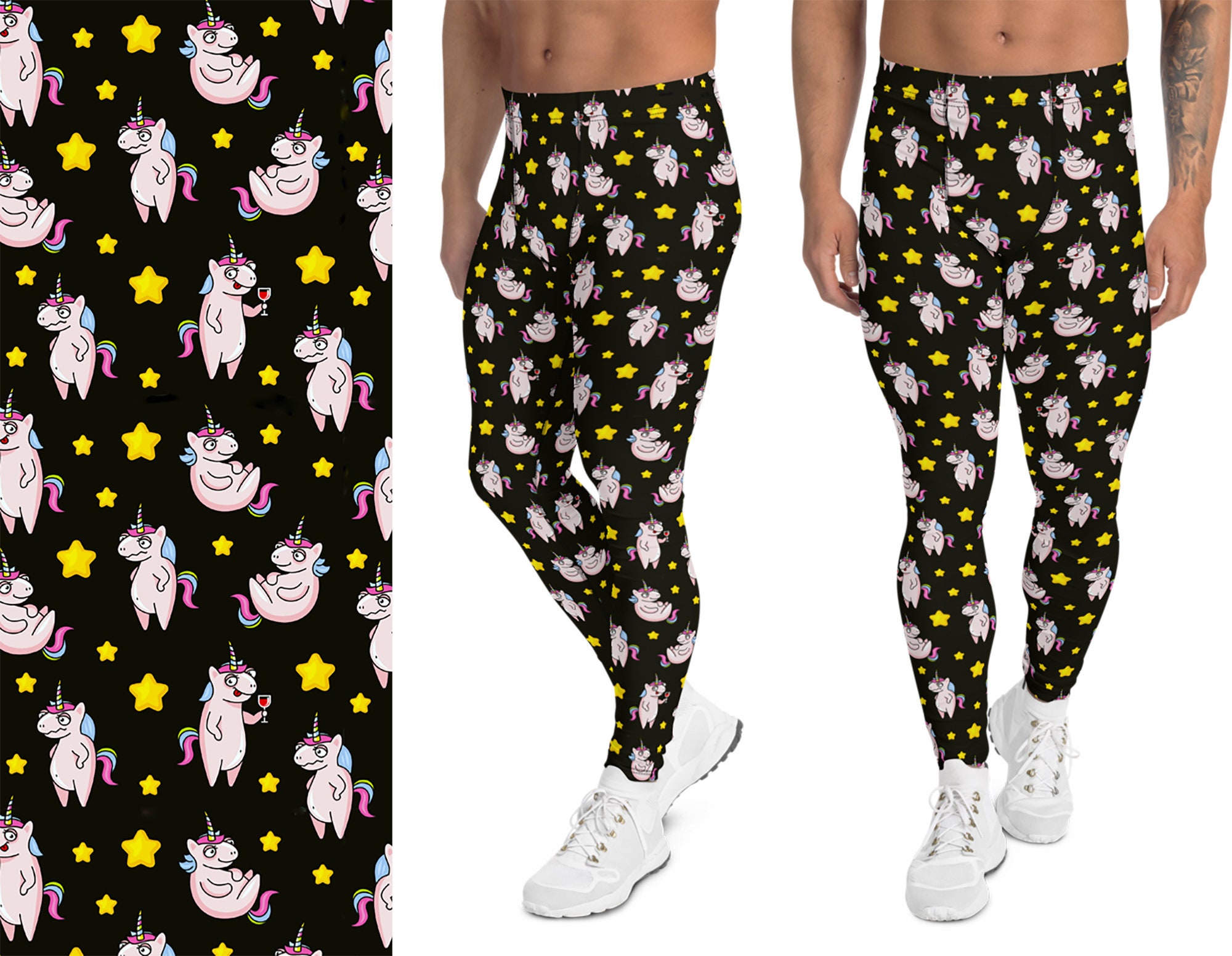 Festival Men's Leggings Meggings Drunk Lil' Unicorns