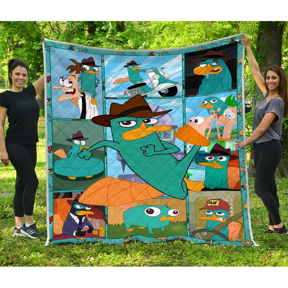 Perry the Platypus Quilt, Perry the Platypus Movies Quilt Blanket Soft and Cozy