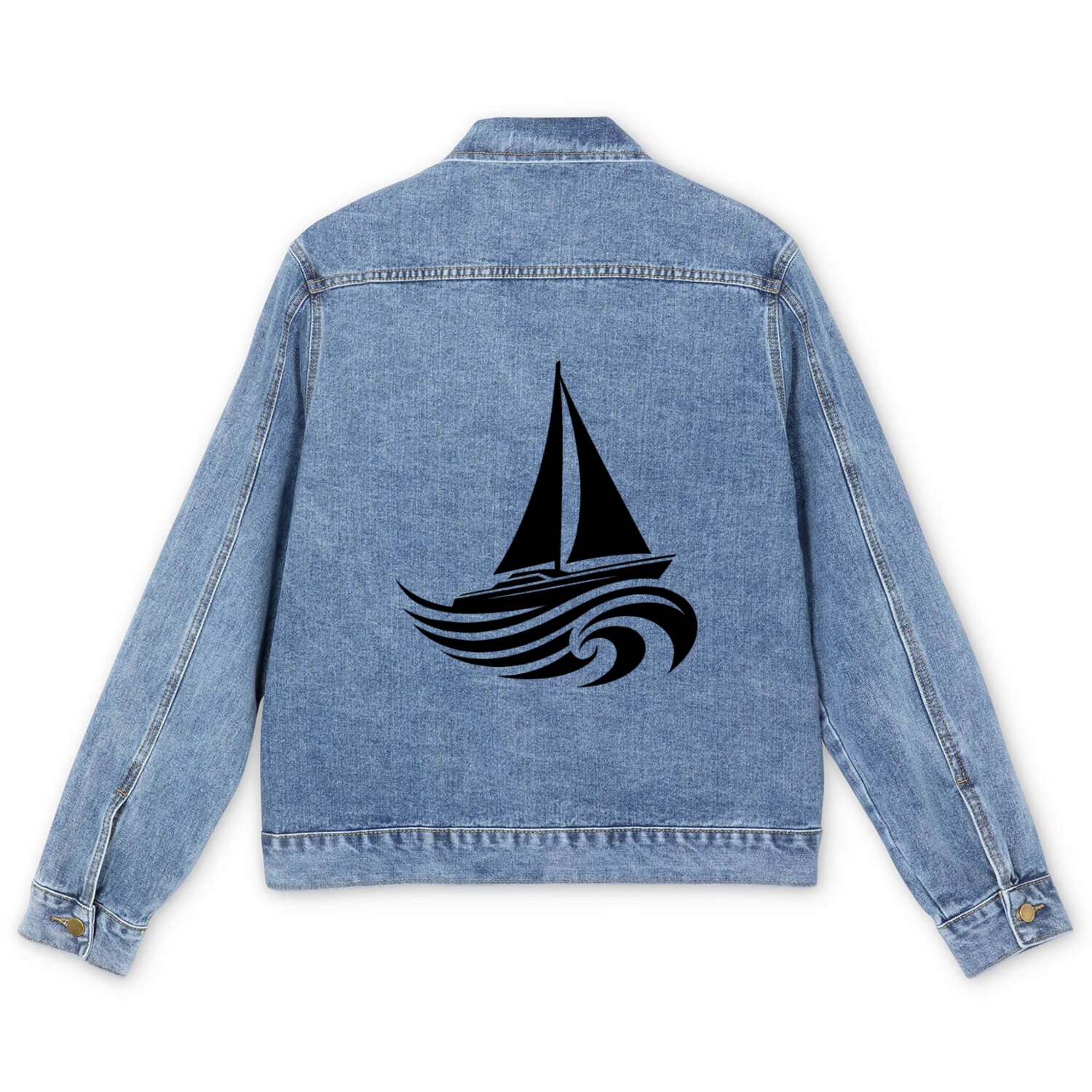 Sailing Yacht In Heavy Swell Men's Denim Jackets