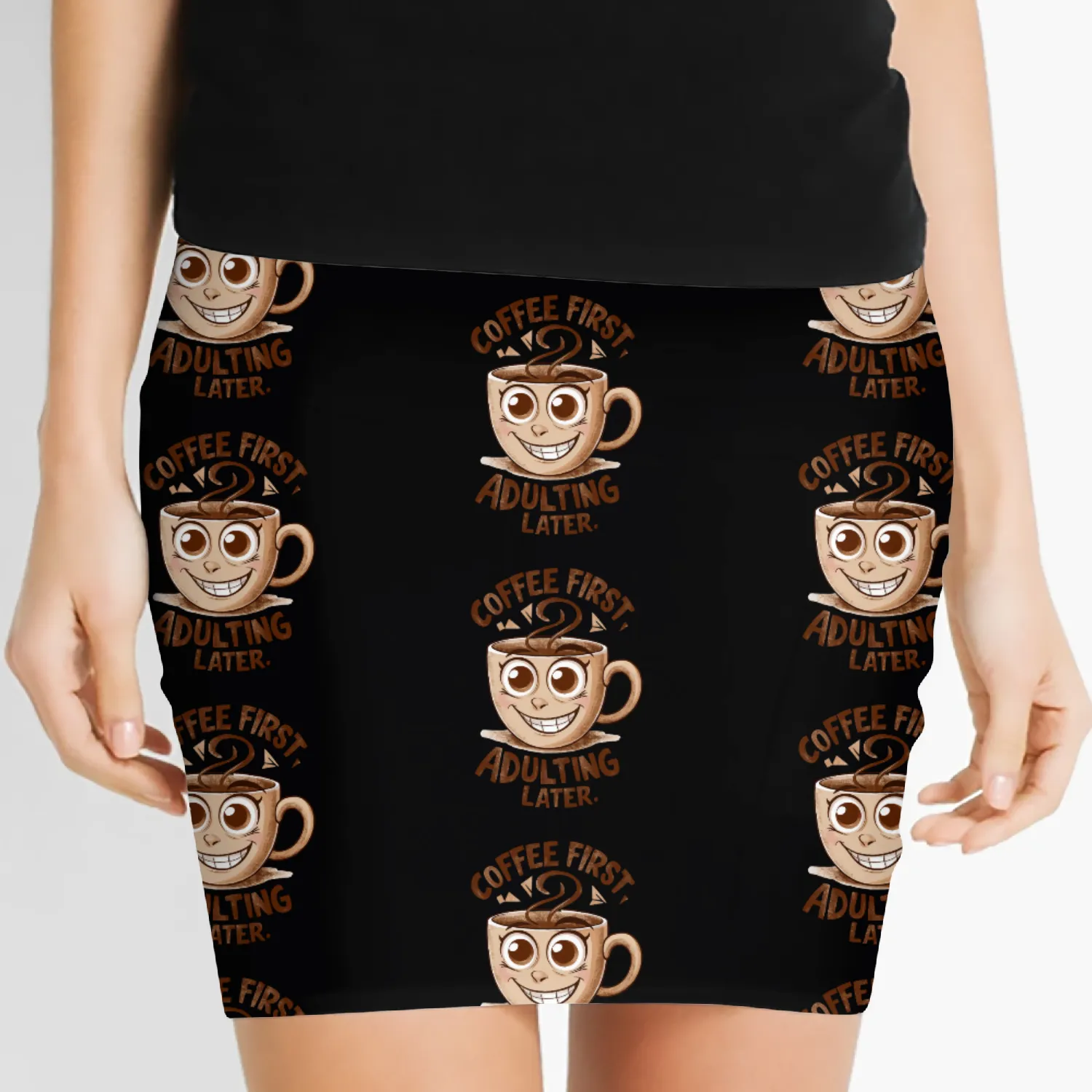 Start Your Day Right With Coffee First Women's Mini Skirts