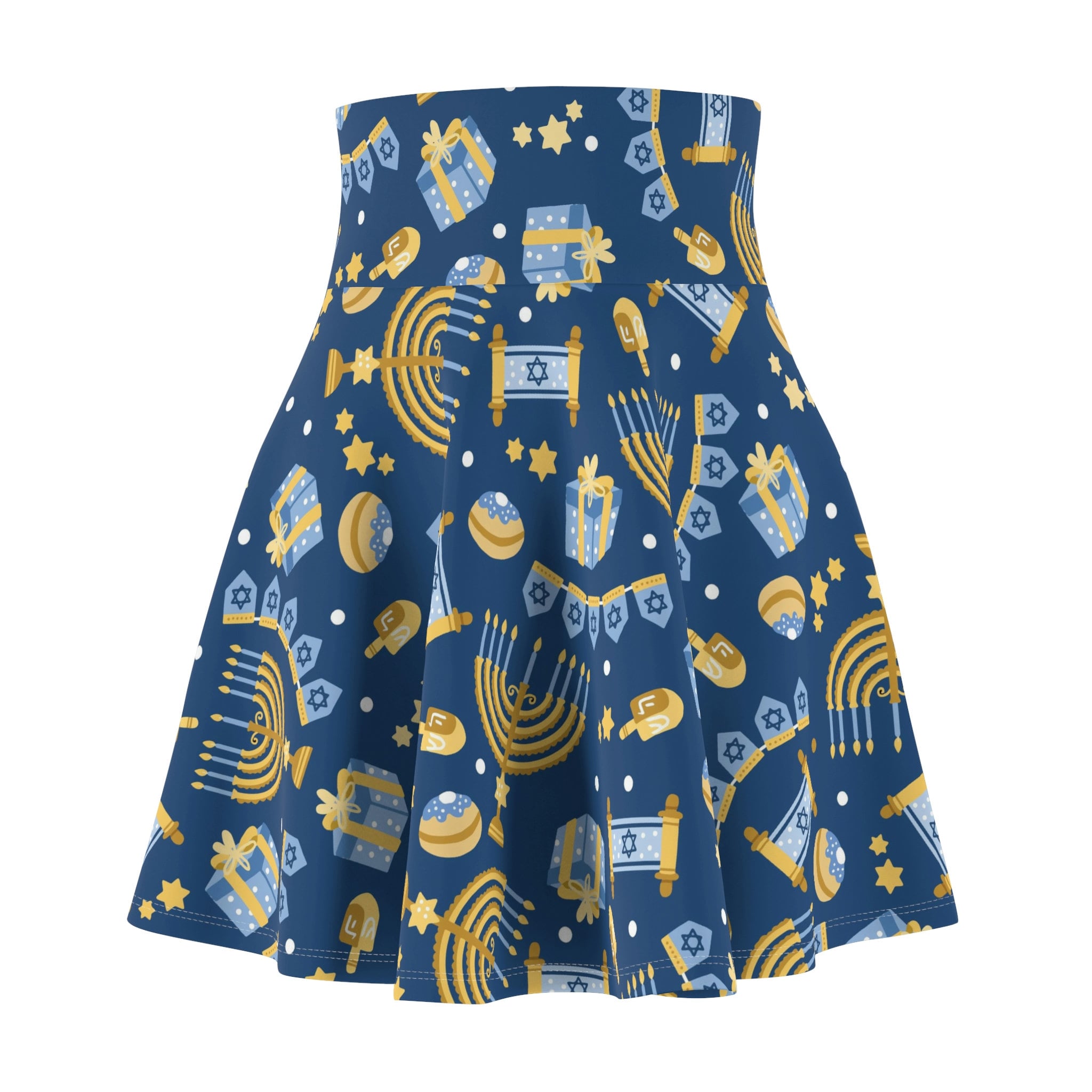 Hannukah on Blue Women's Skater Skirt