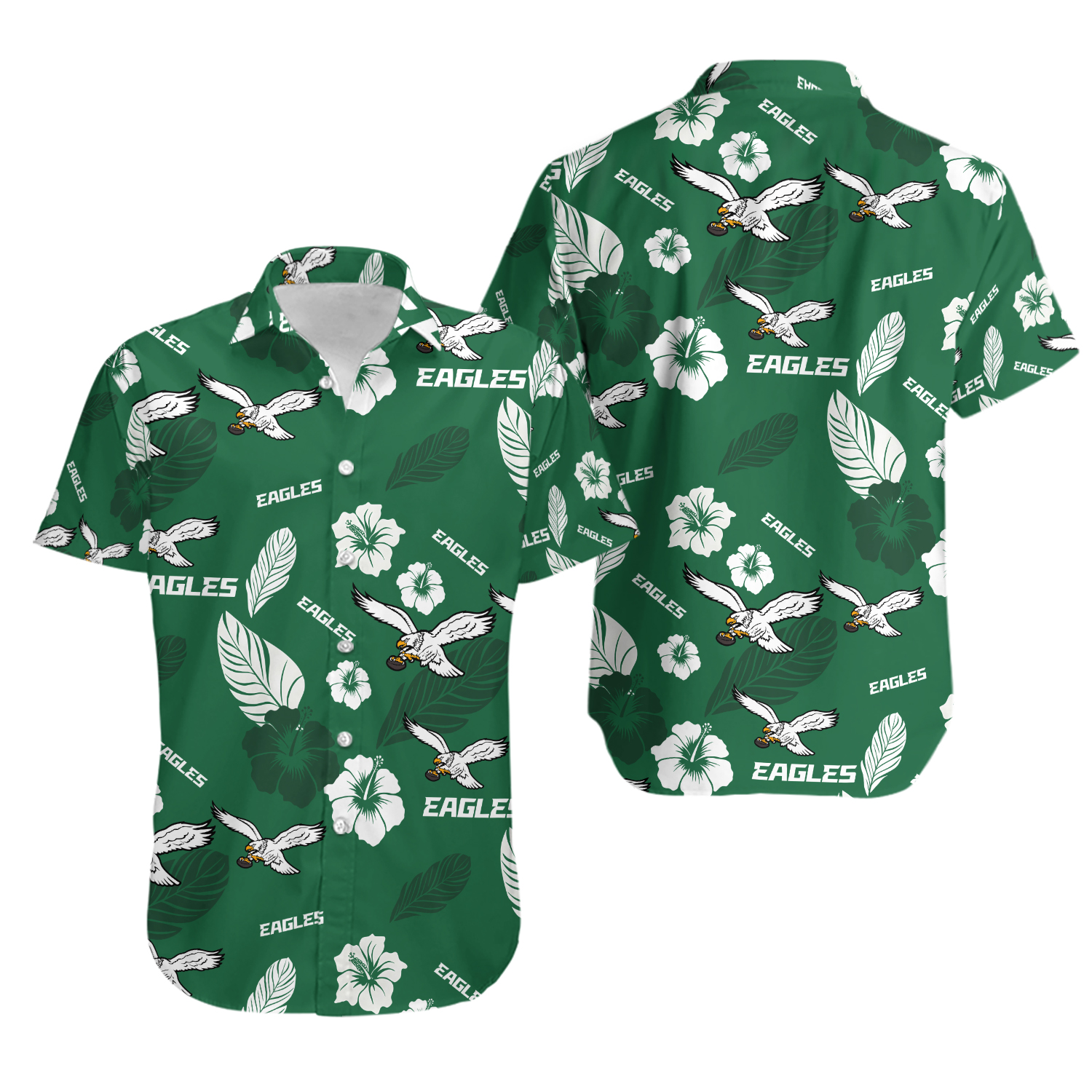 Men's Philadelphia Team Eagle Hawaiian Shirt, Throwback Logo