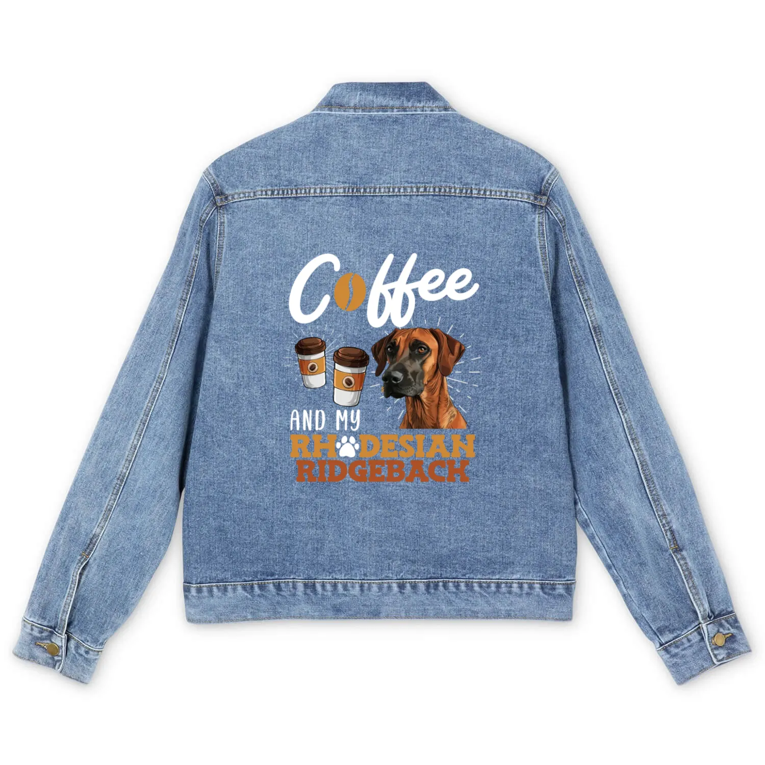 Rhodesian Ridgeback and Coffee Ridgeback Men's Denim Jackets