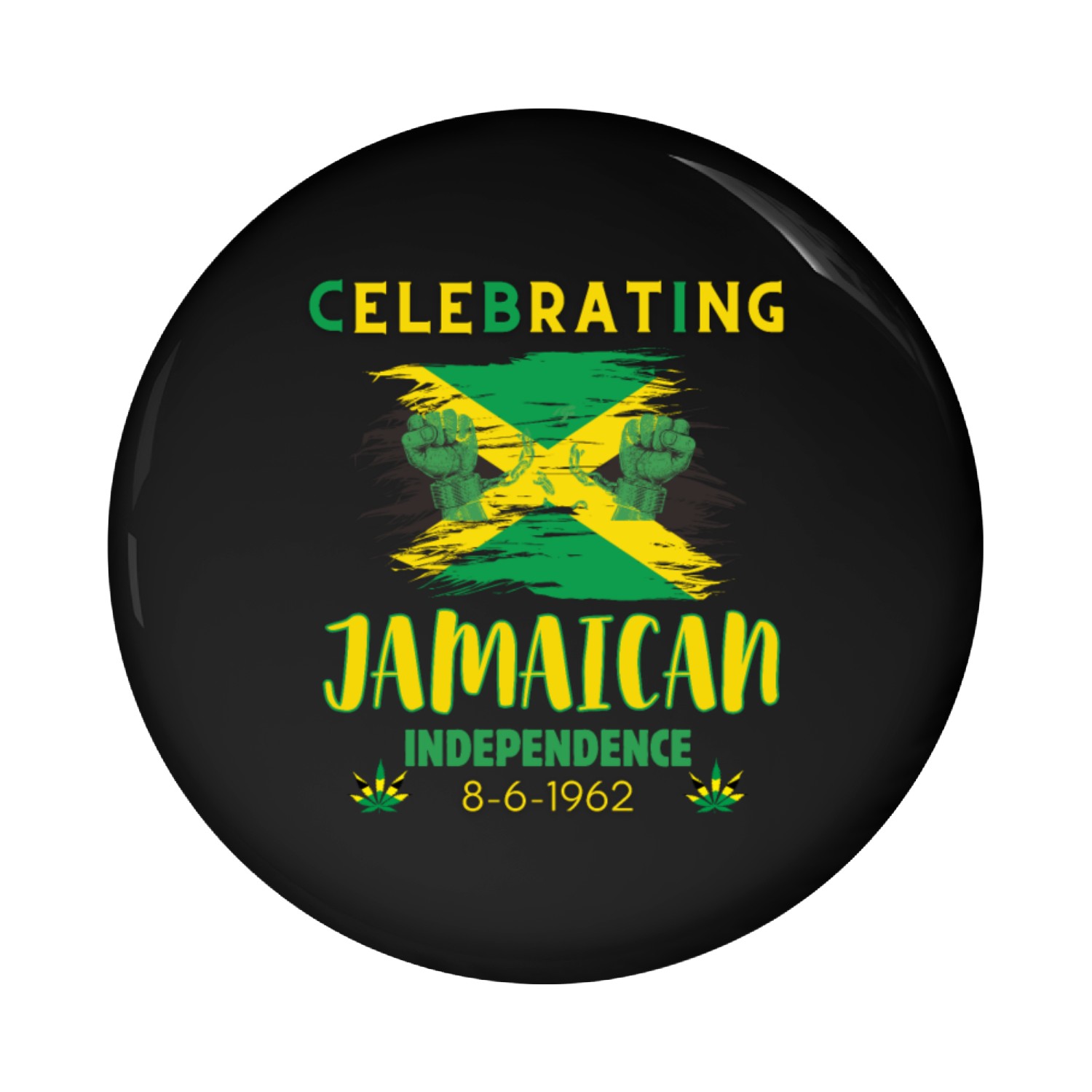 Celebrating Jamaica Independence 8-6-1962 Pin Buttons