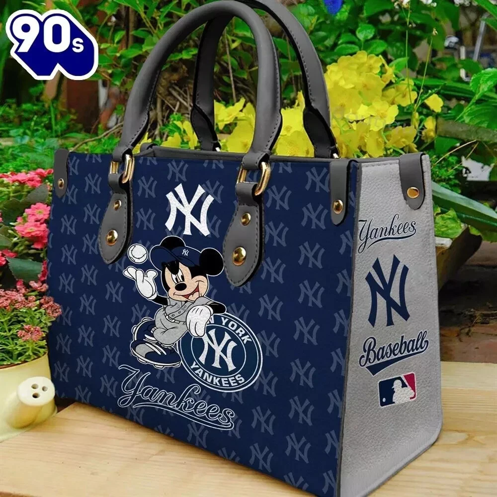 New York Baseball Team Yankeess Leather Handbag