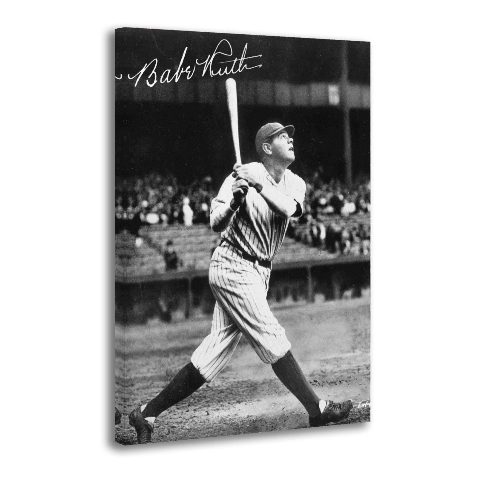 Babe Ruth Vintage Baseball Canvas Print, Sports Wall Art Poster, Living Room Home Decor