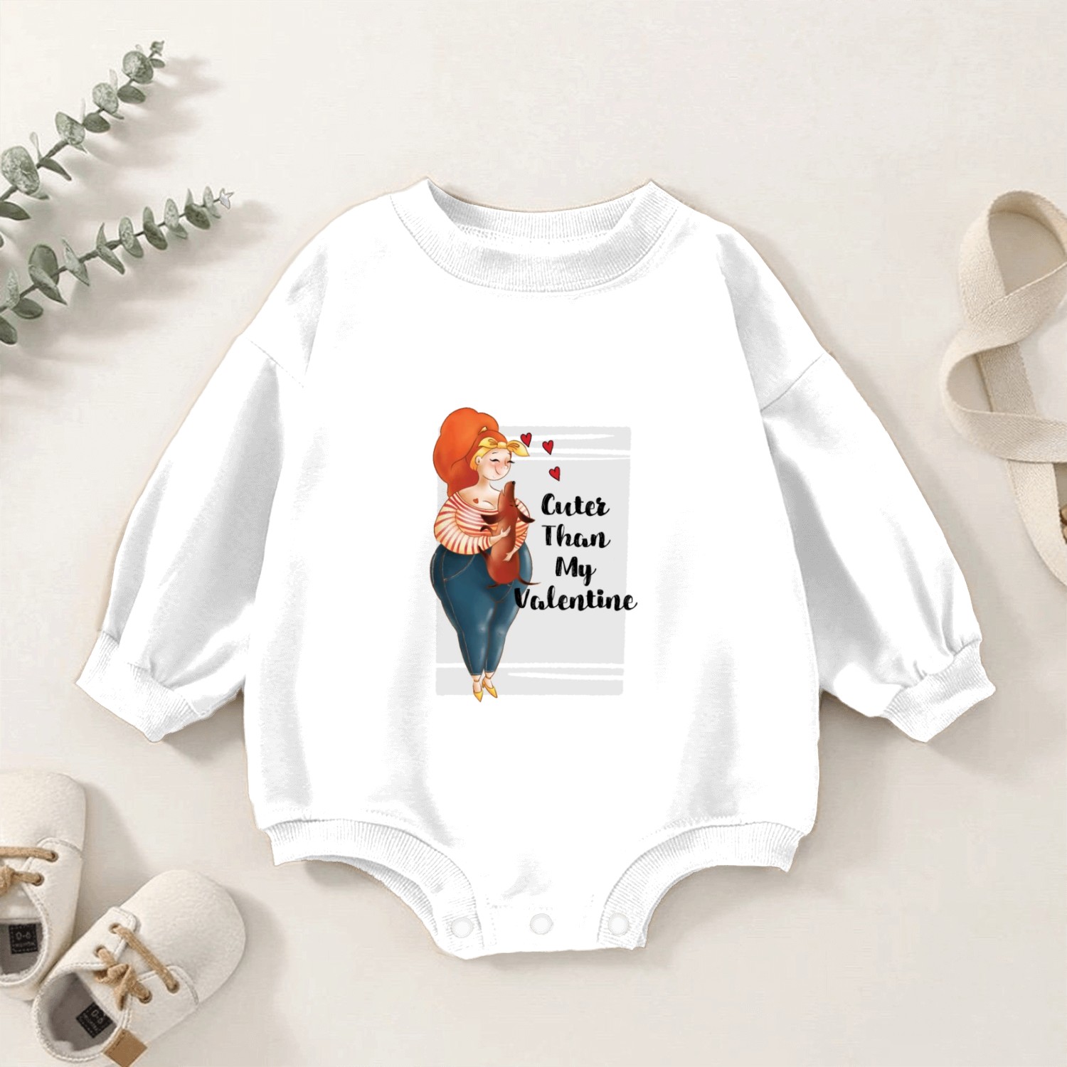 Cuter Than My Valentine Dachshund Baby Romper Sweatshirts