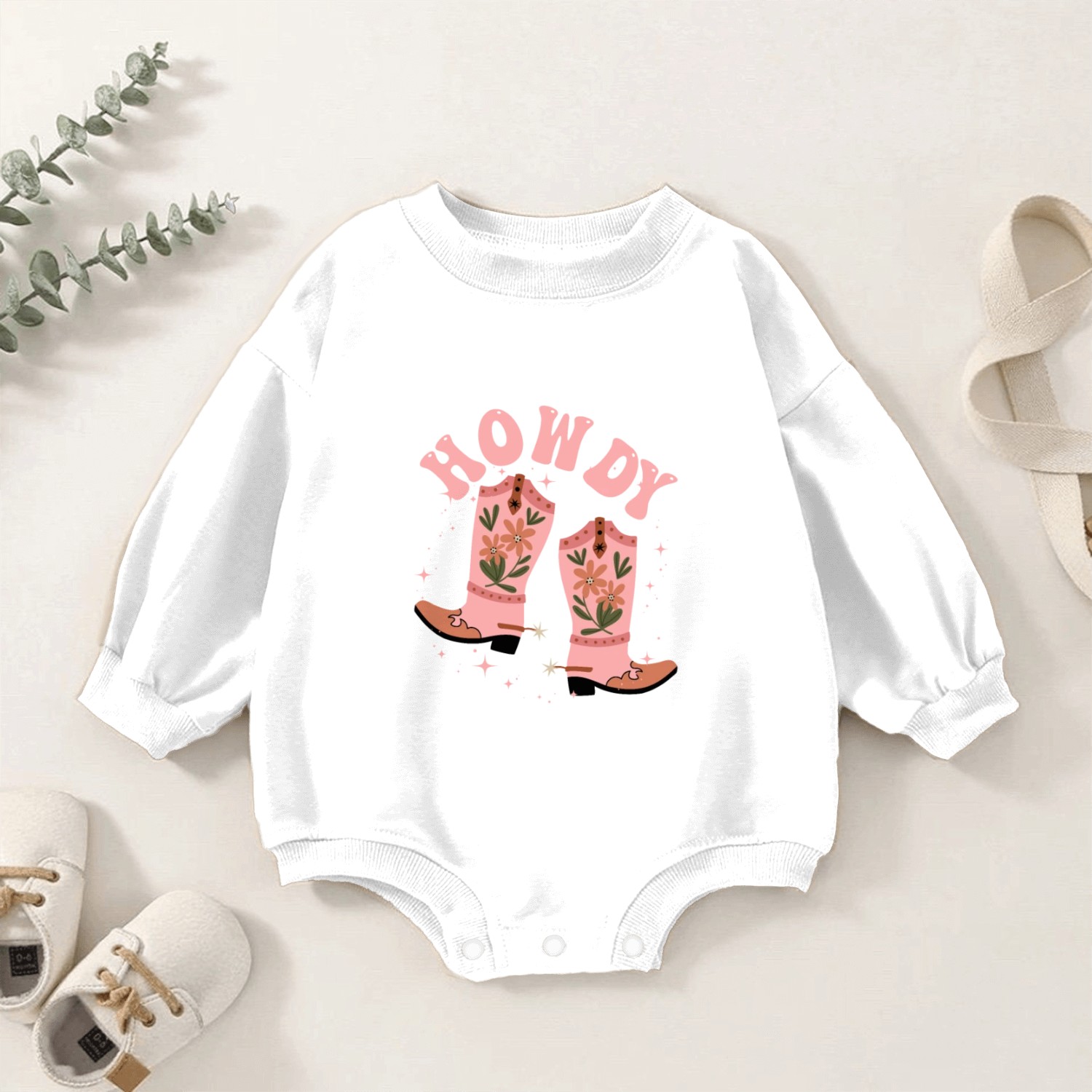 Western Country Texas Cowboy Hat Baby Romper Sweatshirts
