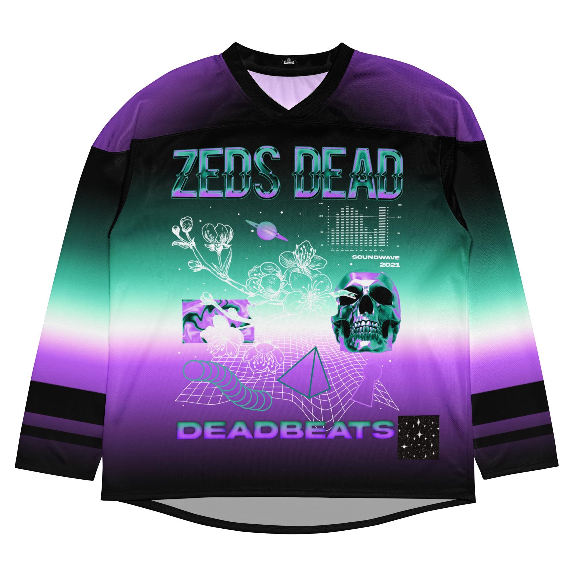ZEDS DEAD Northern Lights Jersey Men's Hockey Jersey EDM Music Festival Merch