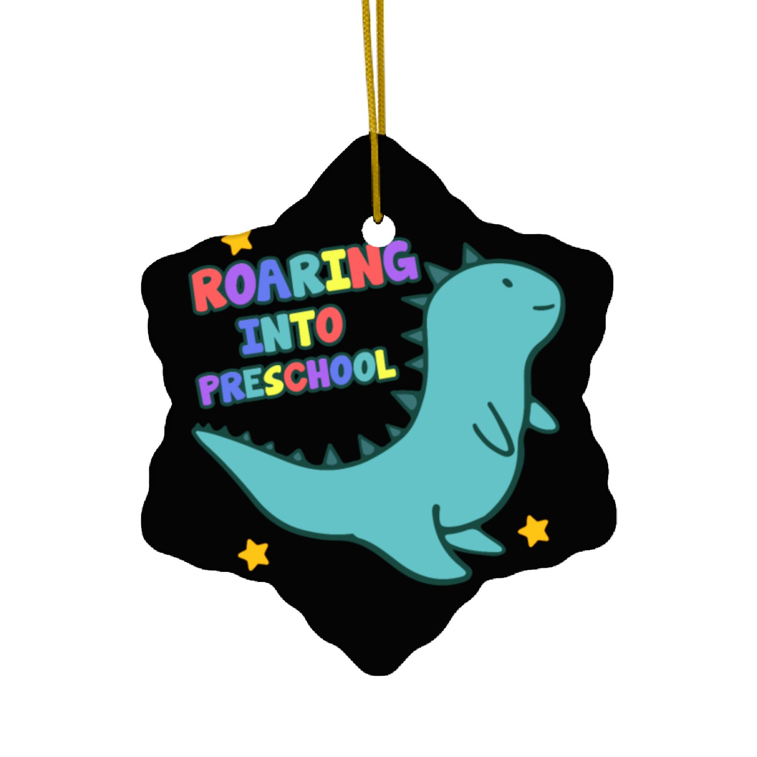 Roaring Into Preschool Cute Dinosaur Back To Ceramic Ornaments