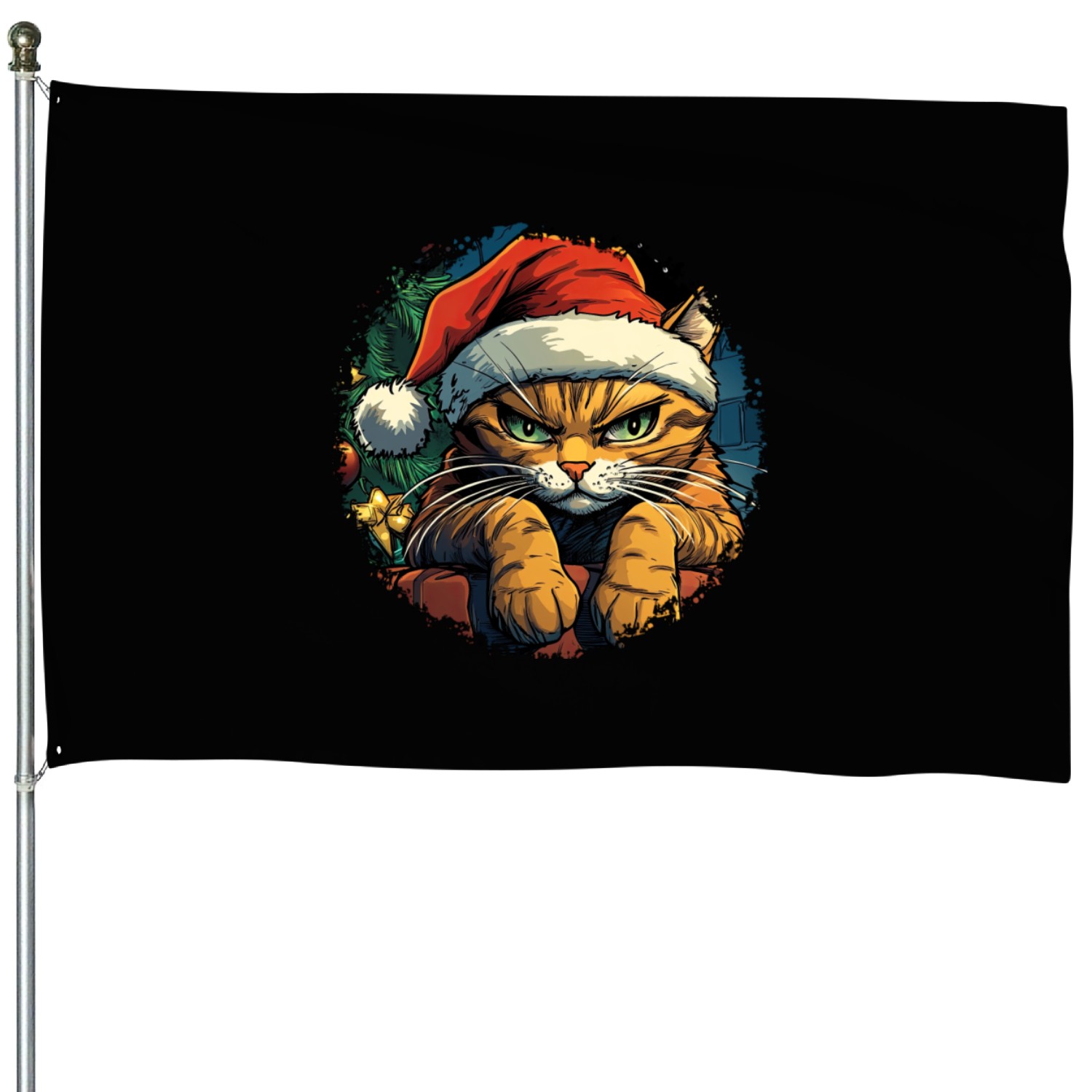 Cats Christmas House Flags