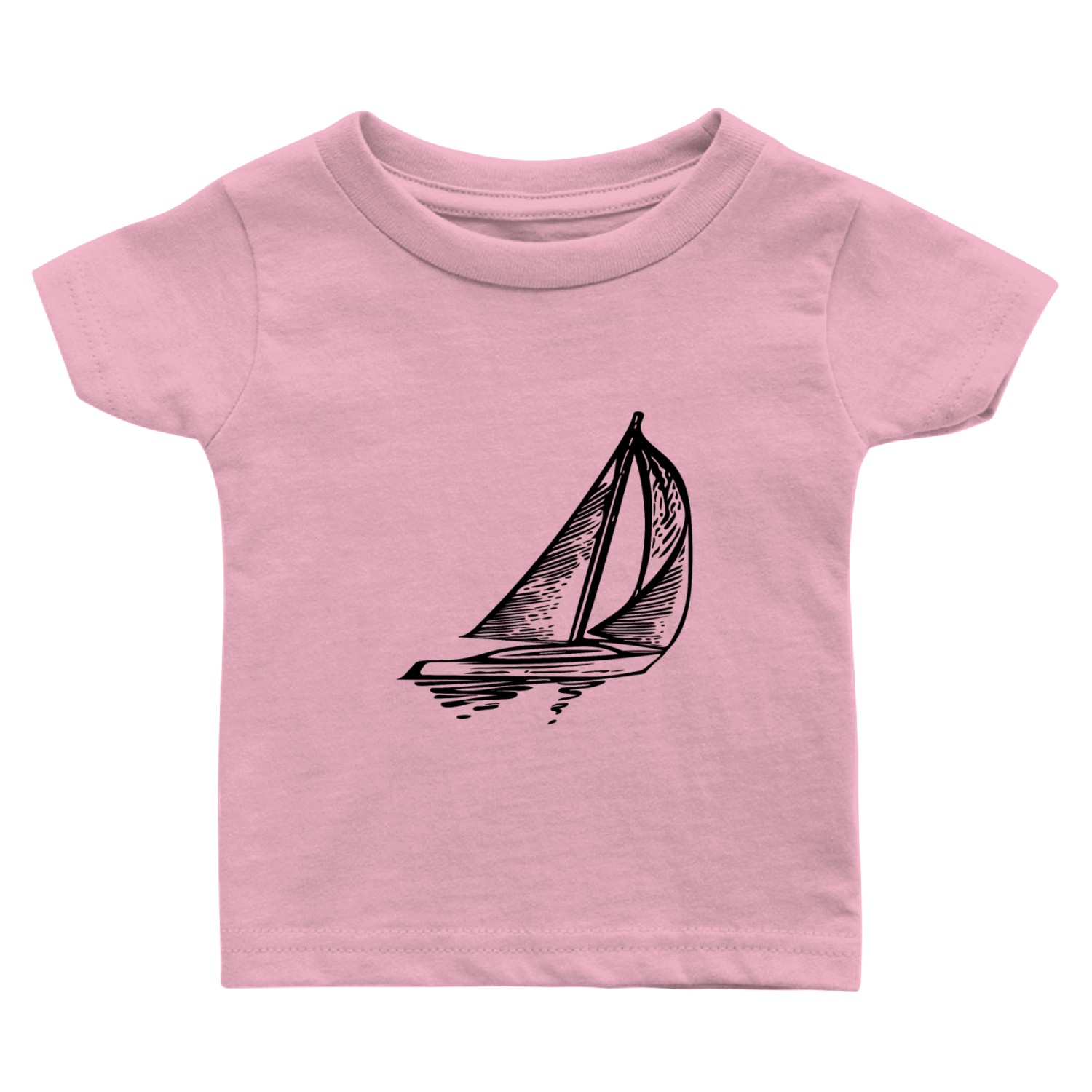 Sleek Sailing Boat With Sails Baby T Shirts