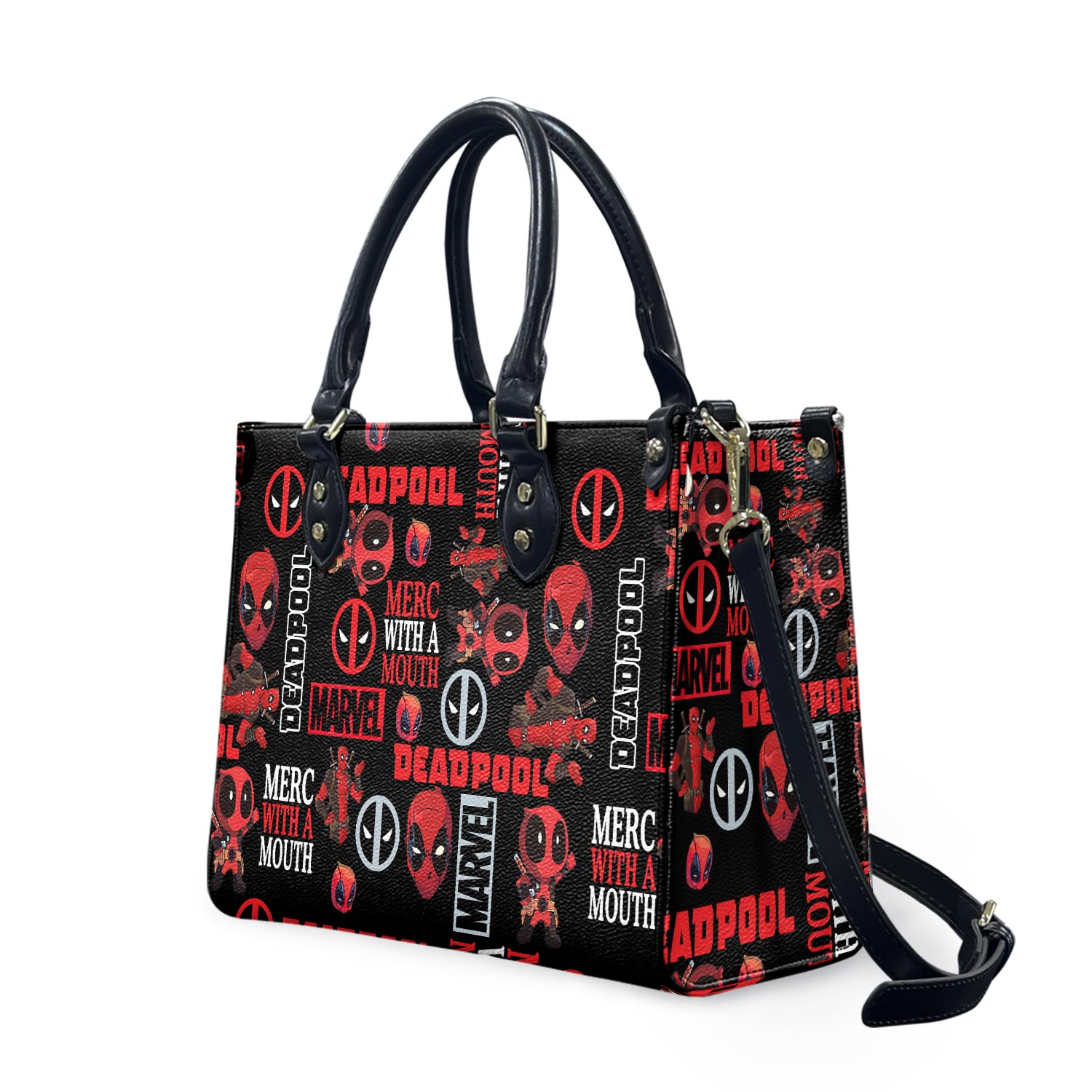 Deadpool Merc with a Mouth Leather Handbag, Gifts for Women